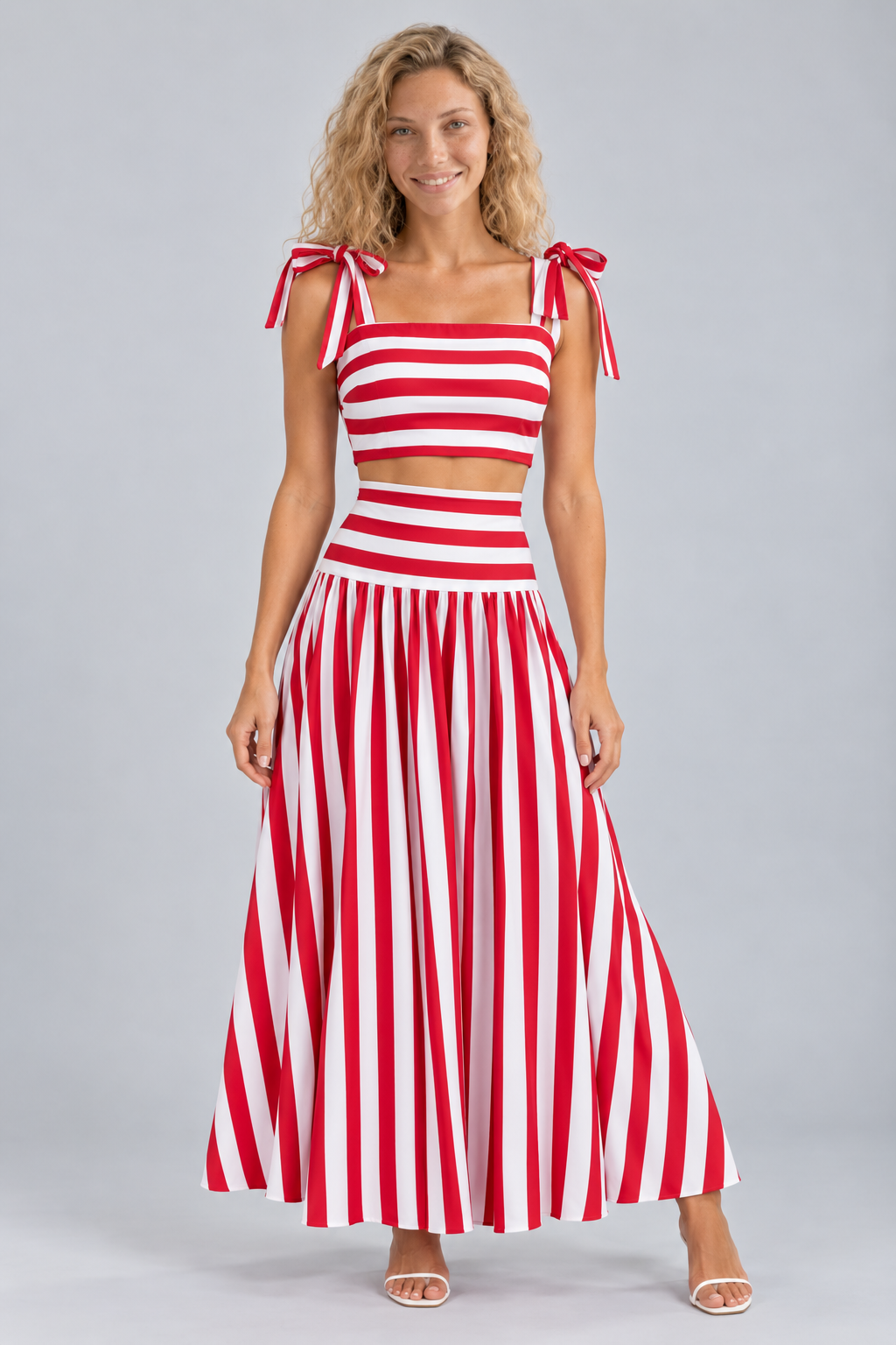Nora | Striped Tie Front Jumpsuit