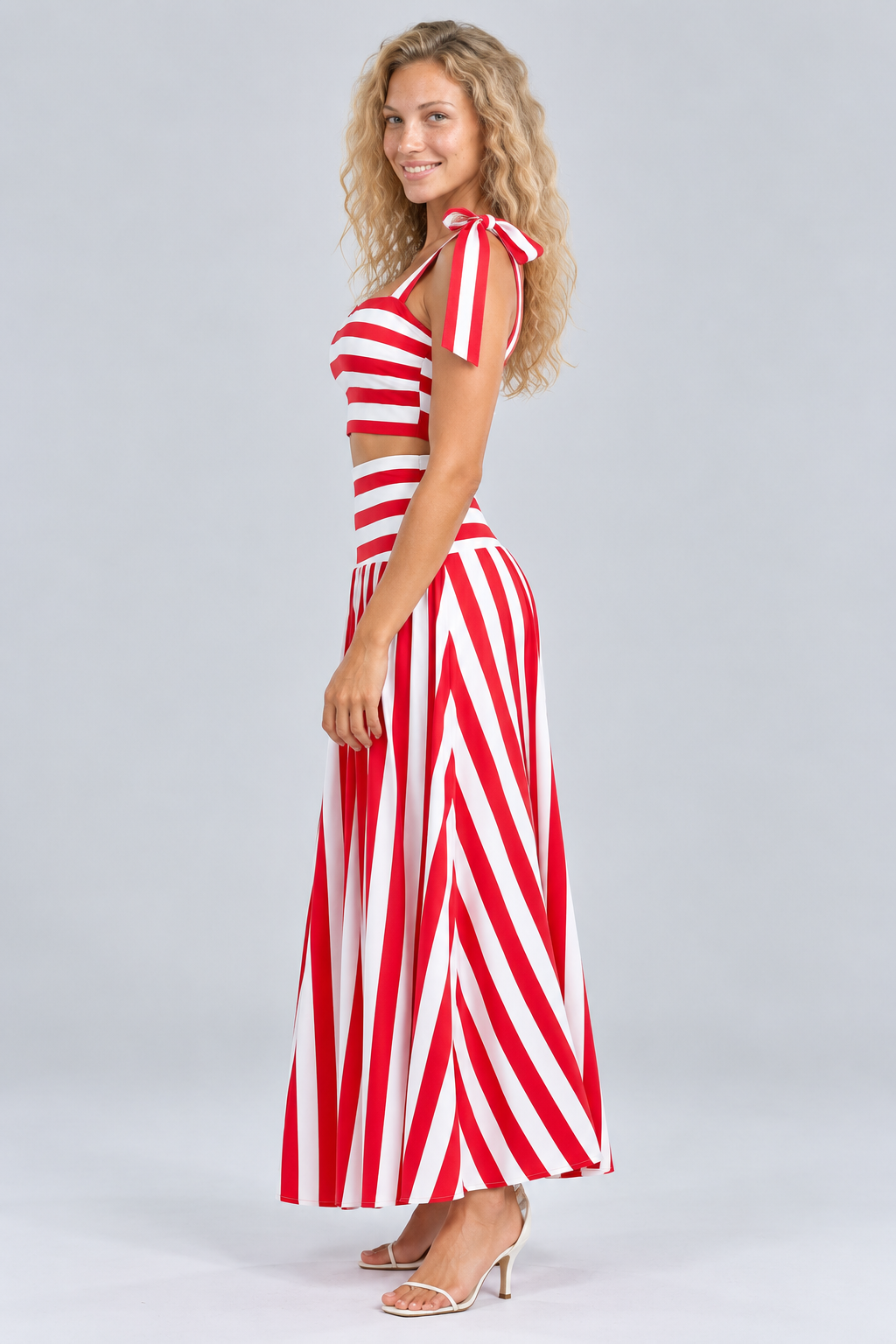 Nora | Striped Tie Front Jumpsuit
