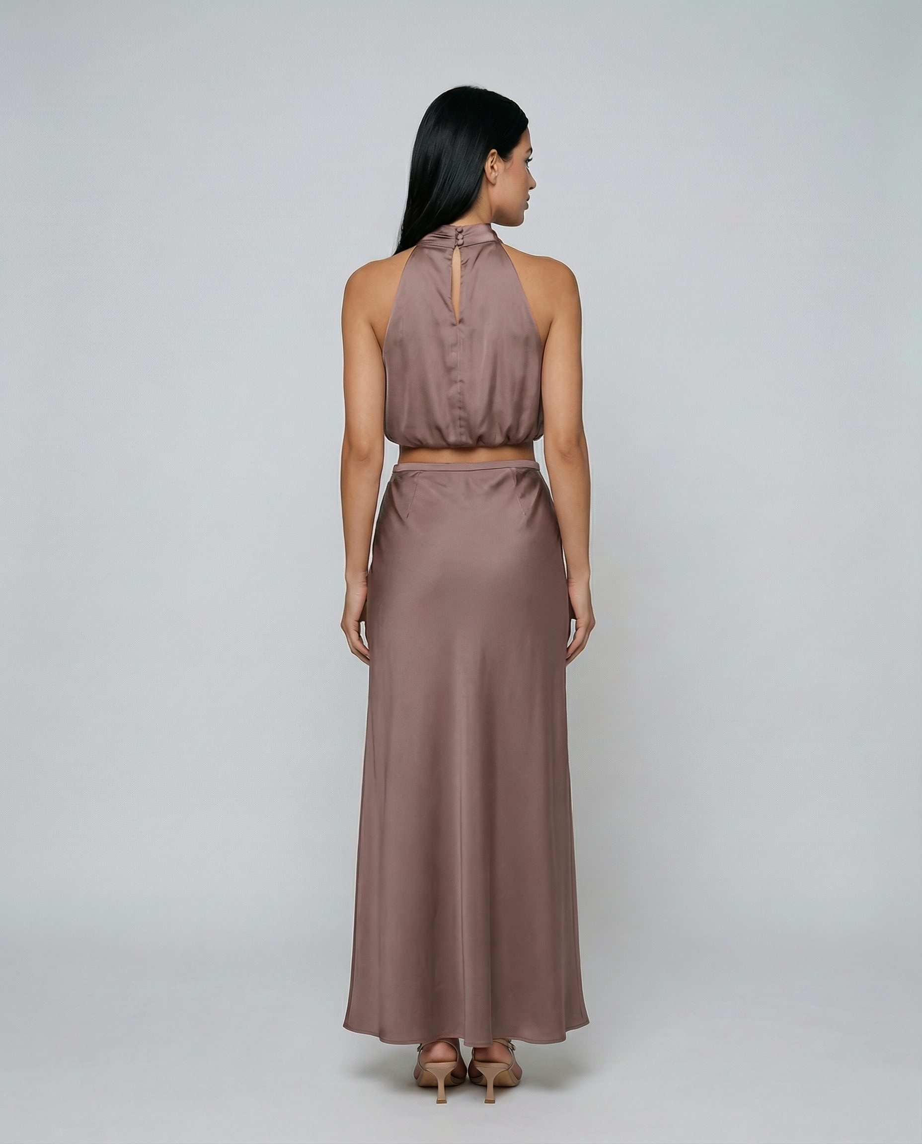 Polly | Two-Piece Set with Halter Top and Maxi Skirt
