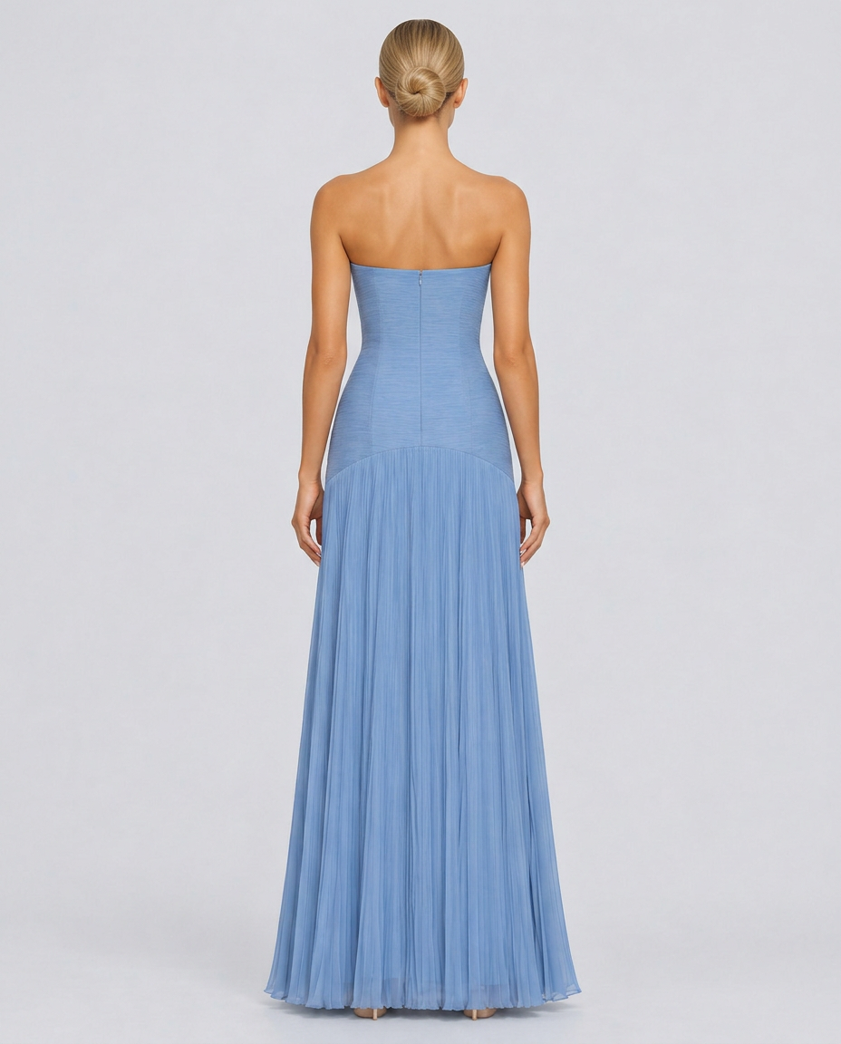 Nadia | Off-Shoulder Pleated Maxi Dress