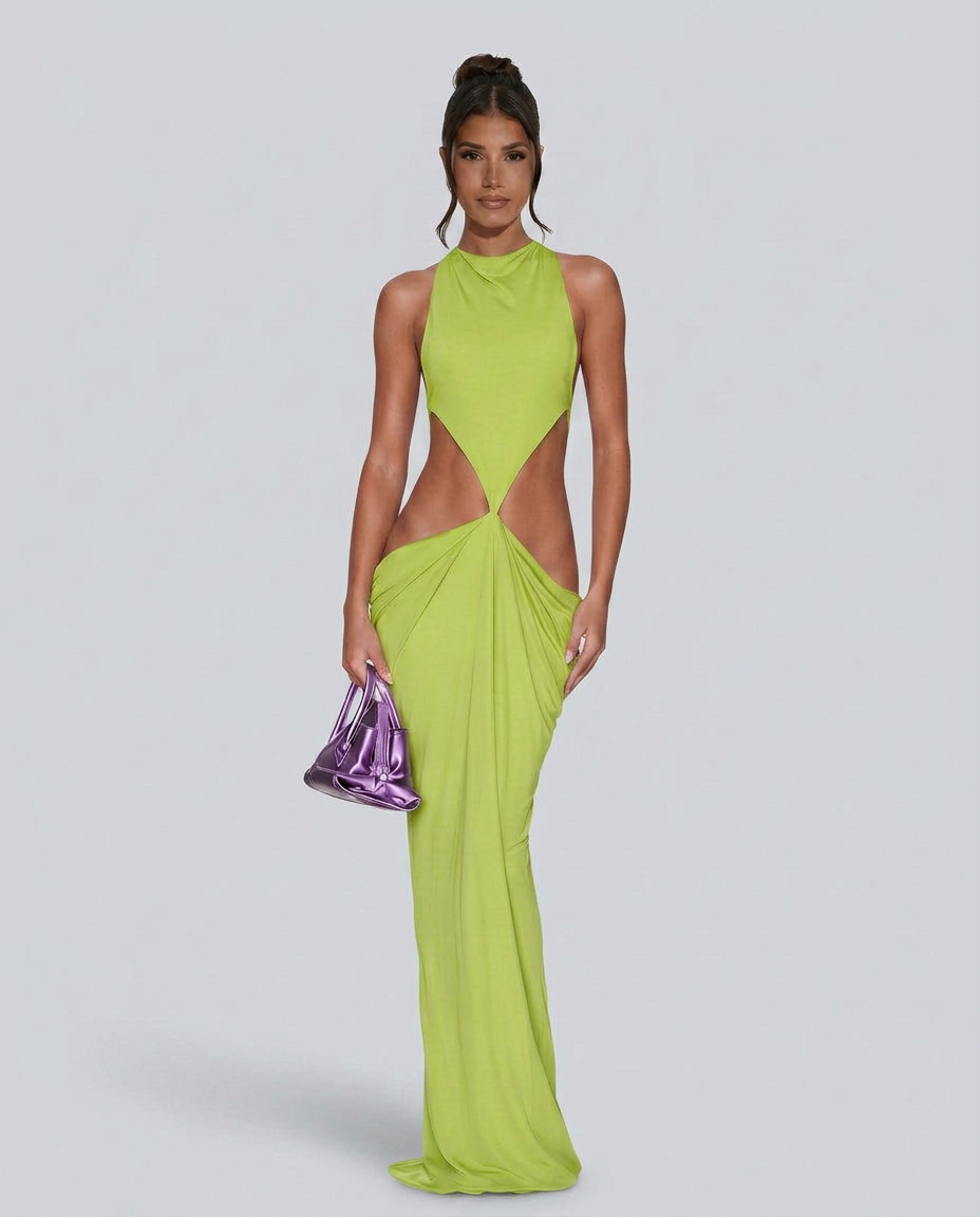 Orla | Backless Cutout Draped Maxi Dress