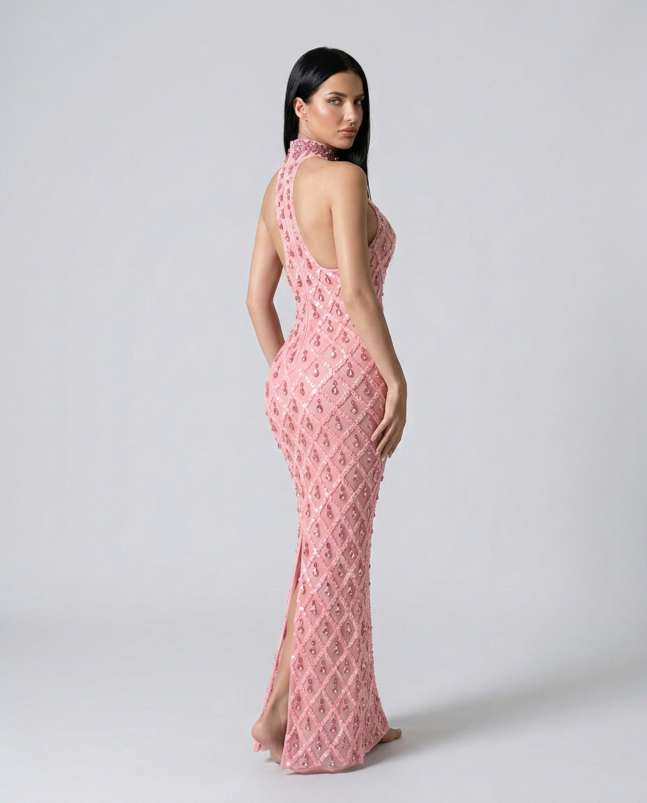 Clara | Crystal Embellished Sequin Maxi Dress