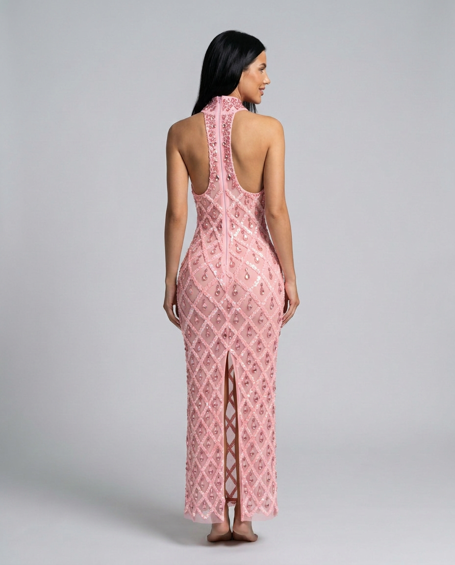 Clara | Crystal Embellished Sequin Maxi Dress