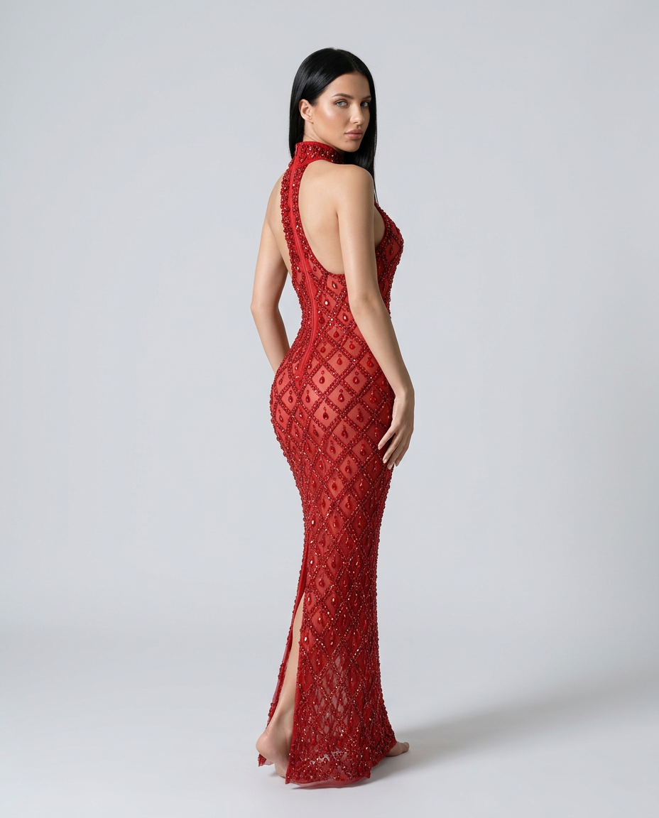 Clara | Crystal Embellished Sequin Maxi Dress