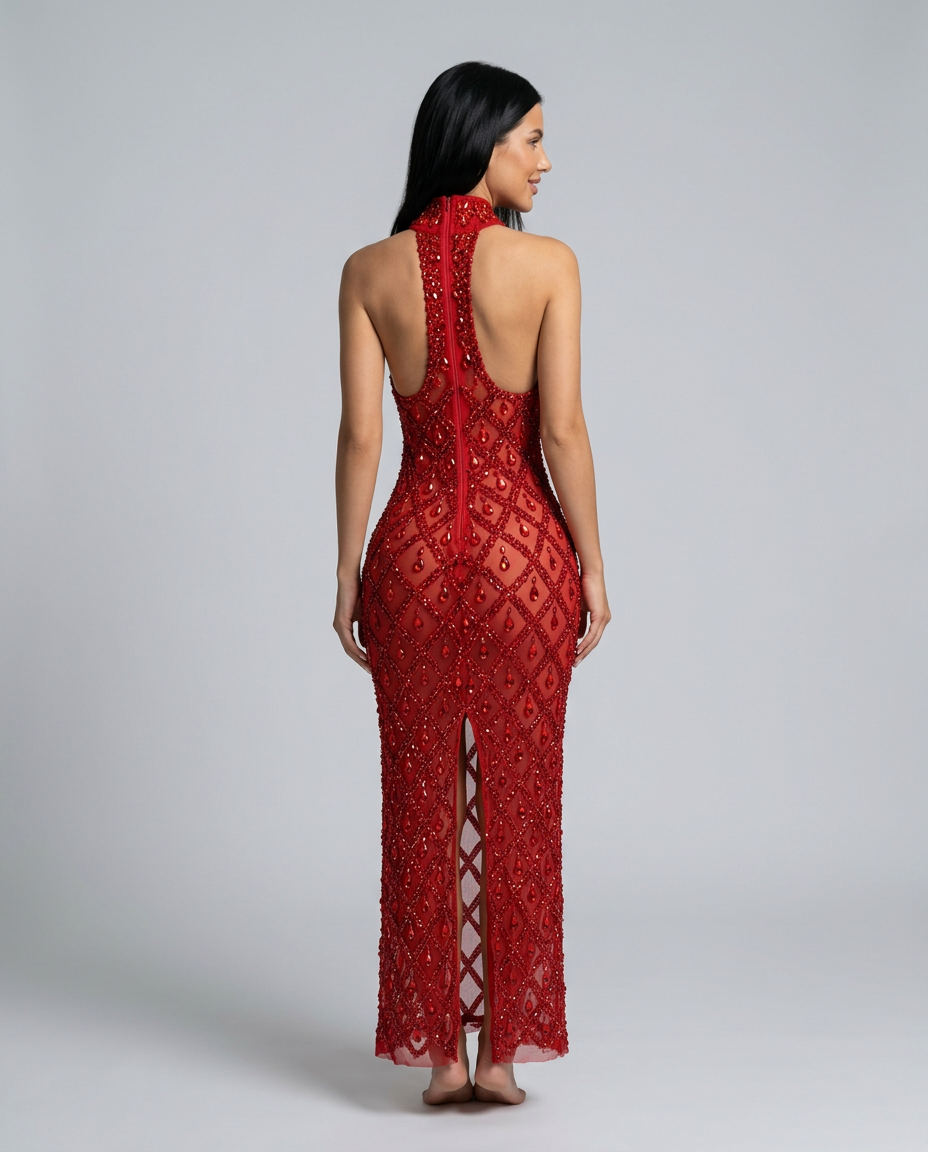 Clara | Crystal Embellished Sequin Maxi Dress