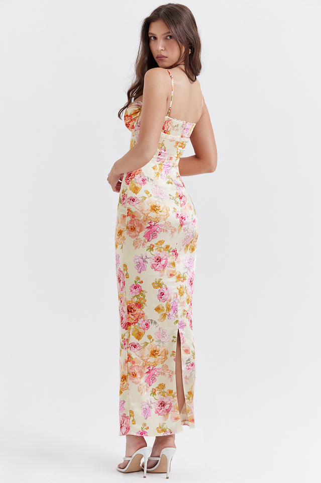 Josefina | Floral Lace Trim Maxi Dress