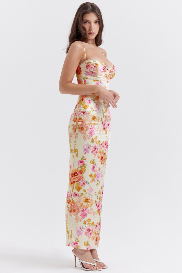 Josefina | Floral Lace Trim Maxi Dress