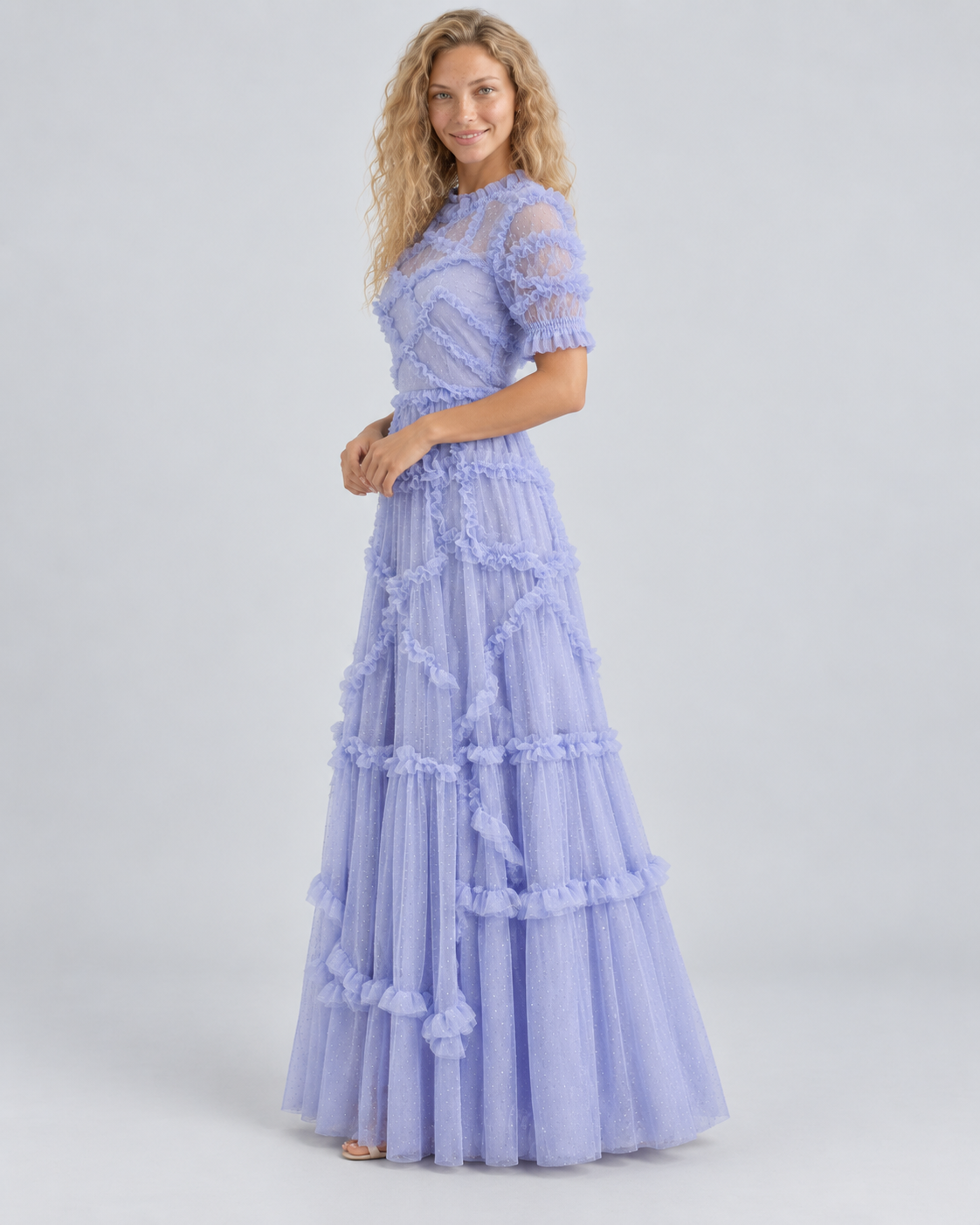 Ola | Maxi Dress with Ruffled Tulle Layers