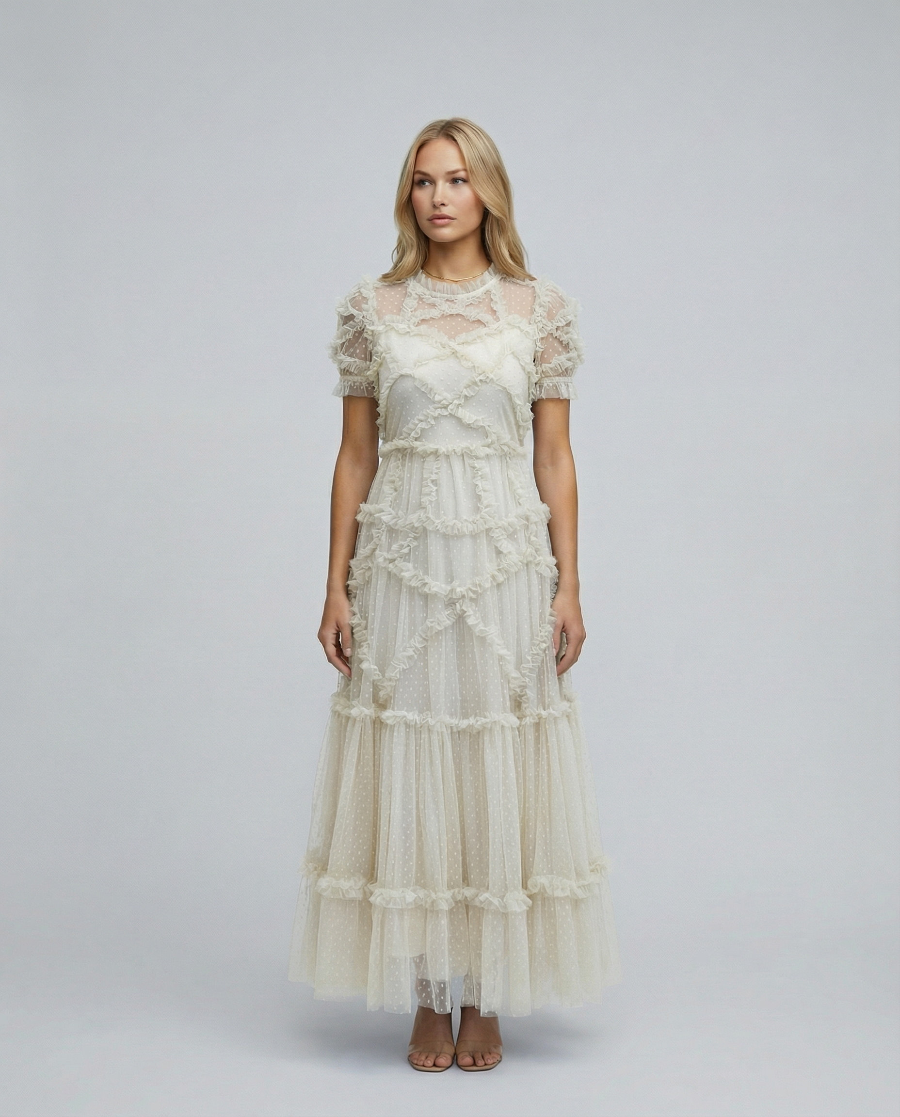 Ola | Maxi Dress with Ruffled Tulle Layers