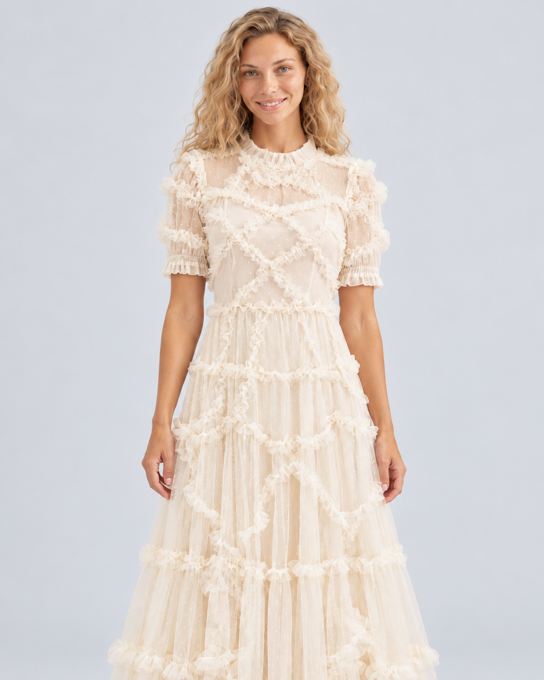 Ola | Maxi Dress with Ruffled Tulle Layers