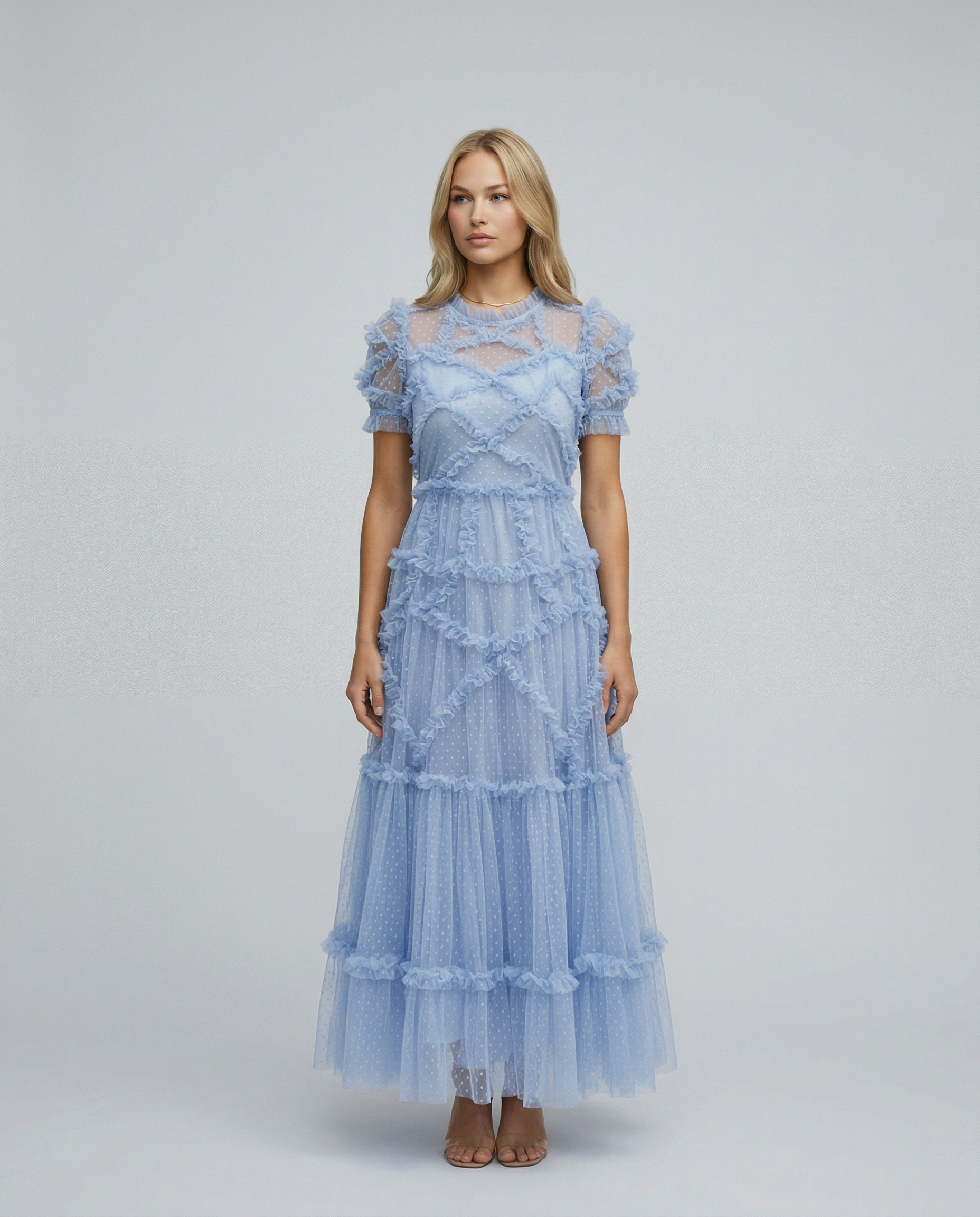 Ola | Maxi Dress with Ruffled Tulle Layers