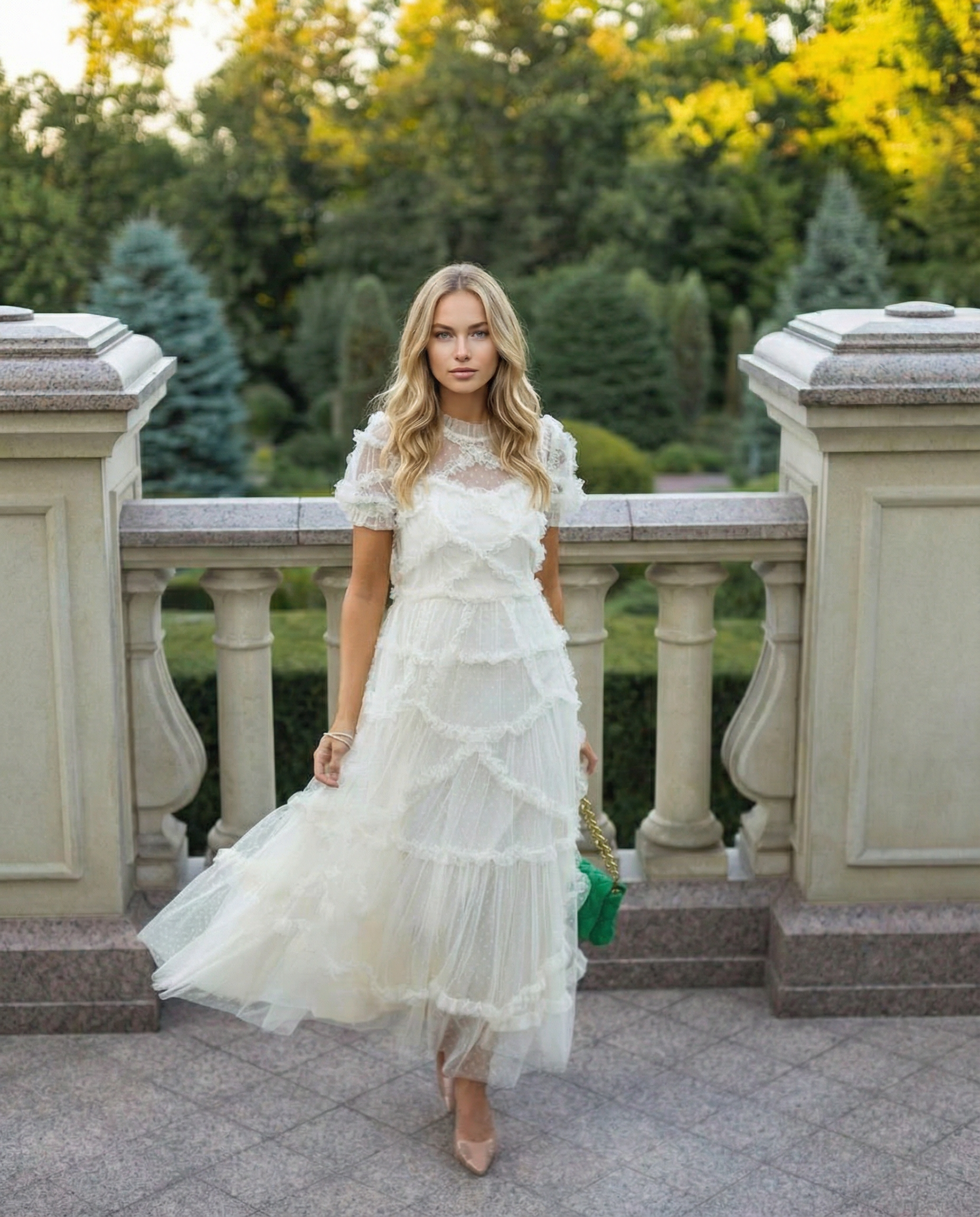 Ola | Maxi Dress with Ruffled Tulle Layers