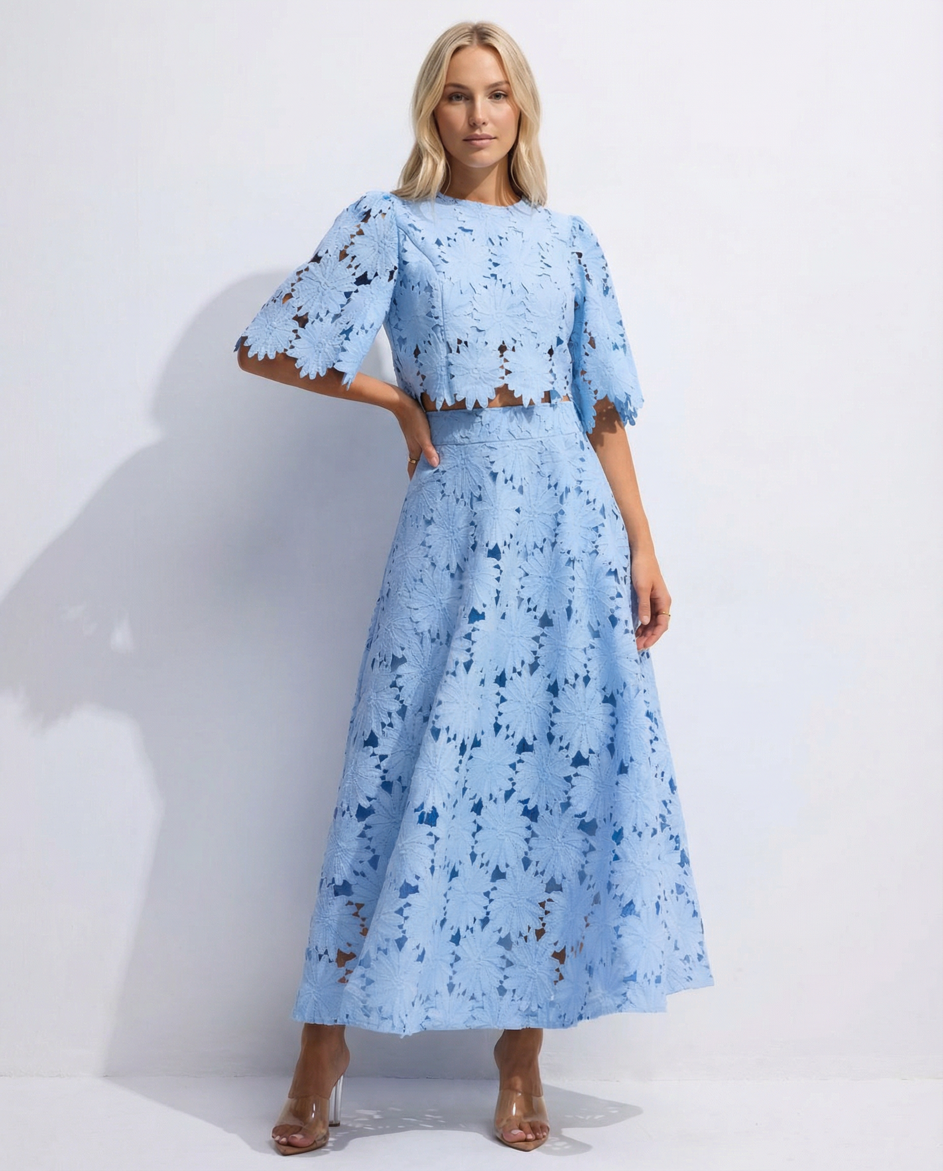 Rhonda | Lace Crop Top & Maxi Skirt Set