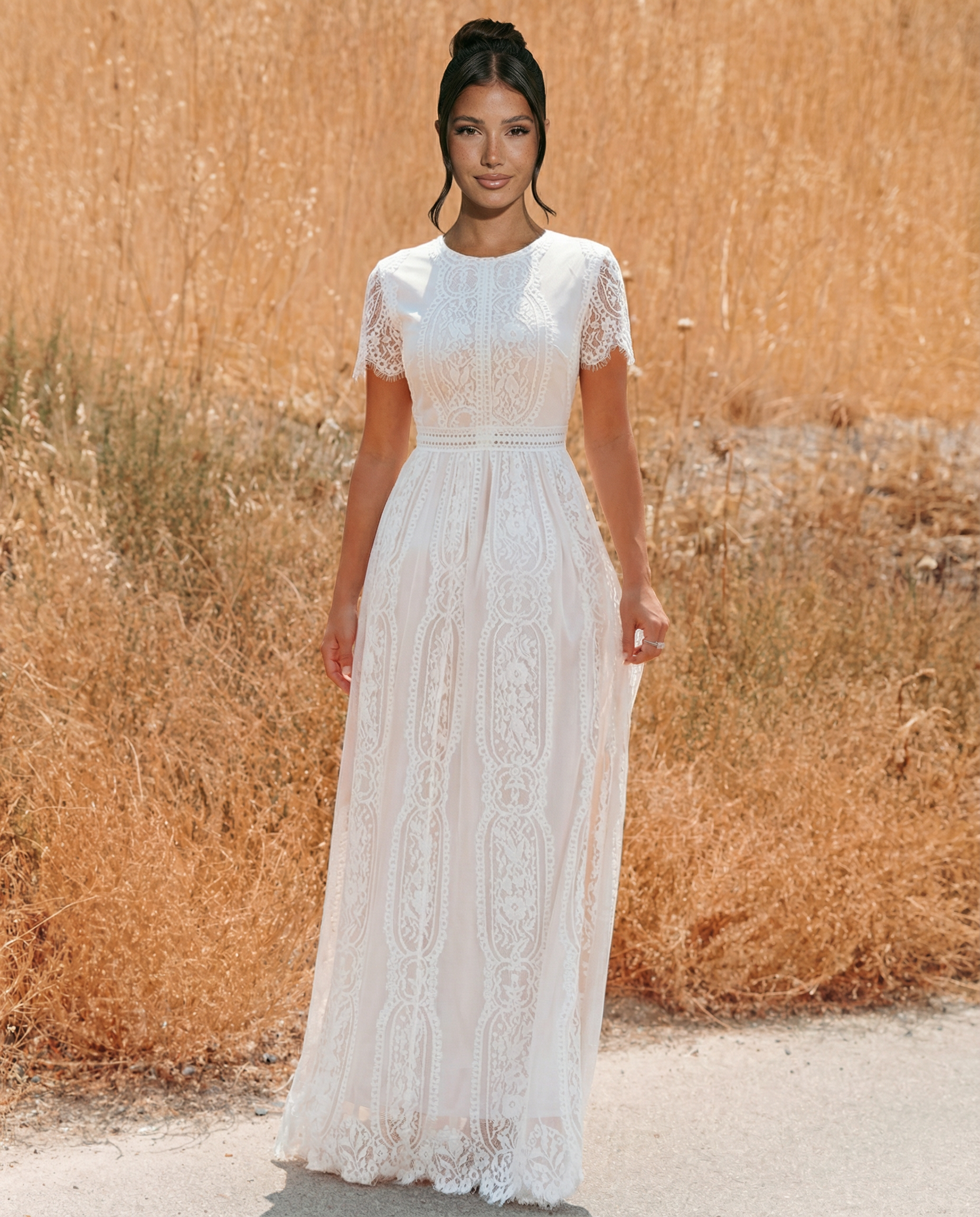 Felicia | Lace V Neck Maxi Dress