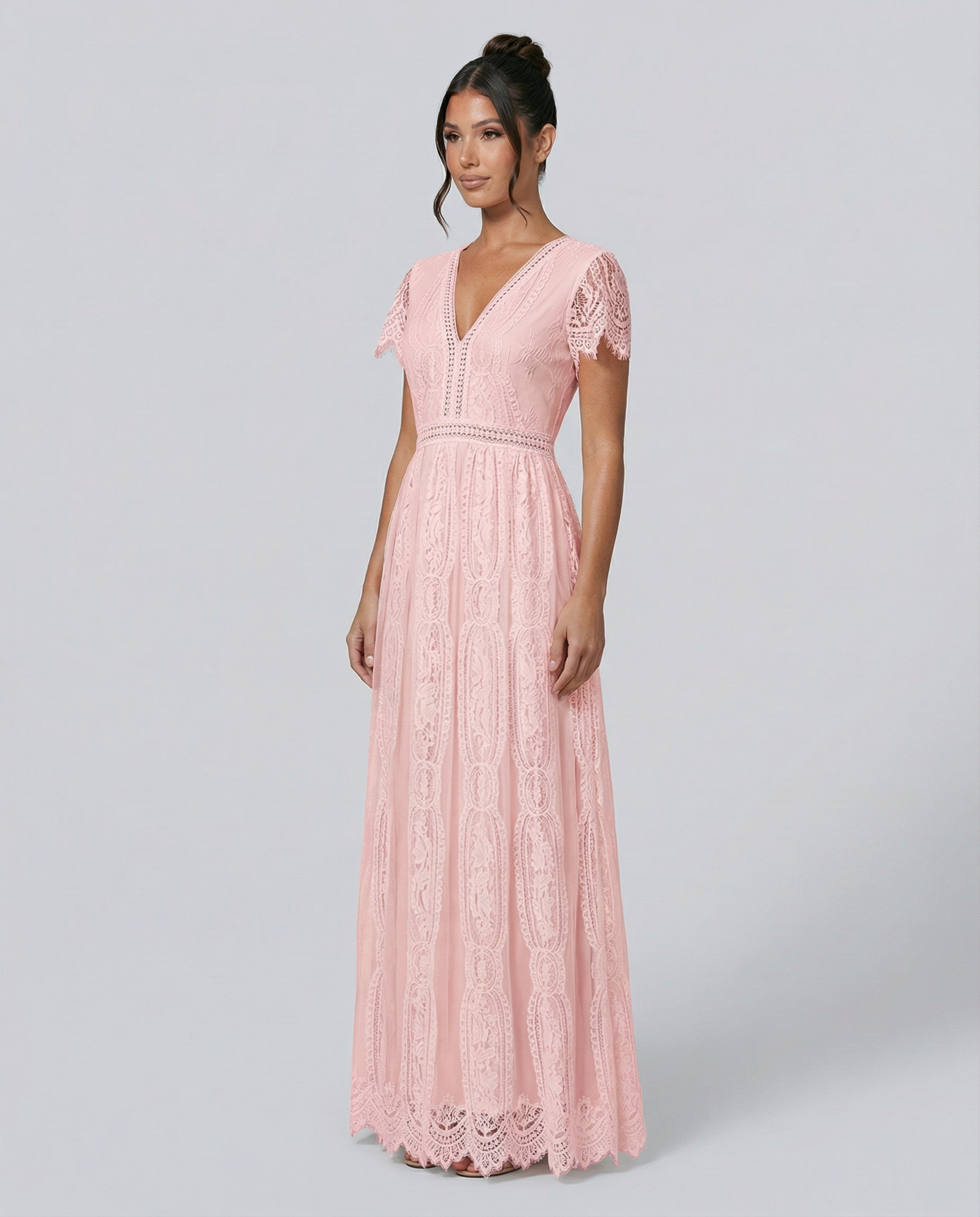 Felicia | Lace V Neck Maxi Dress