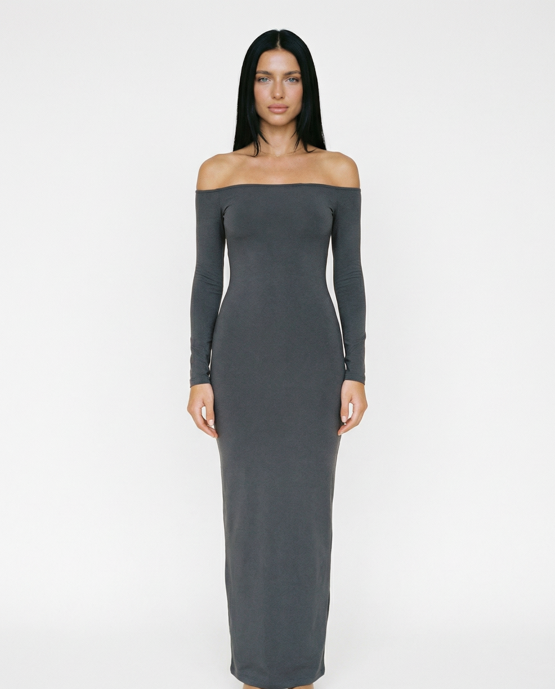Robbie | Off Shoulder Maxi Dress with Long Sleeves