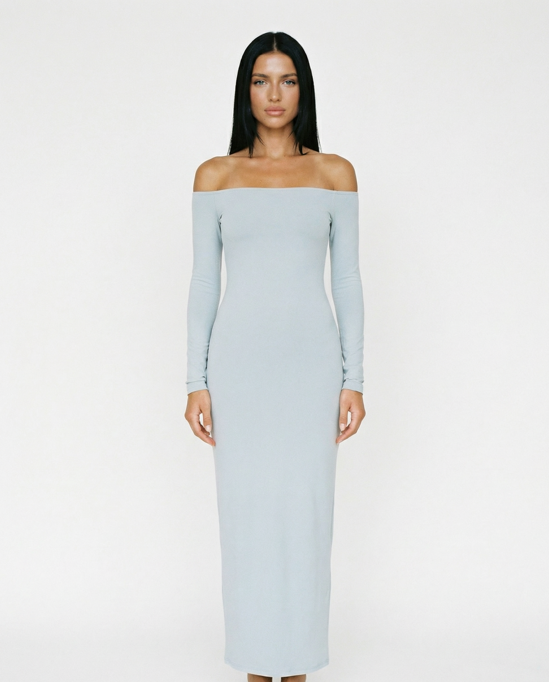 Robbie | Off Shoulder Maxi Dress with Long Sleeves