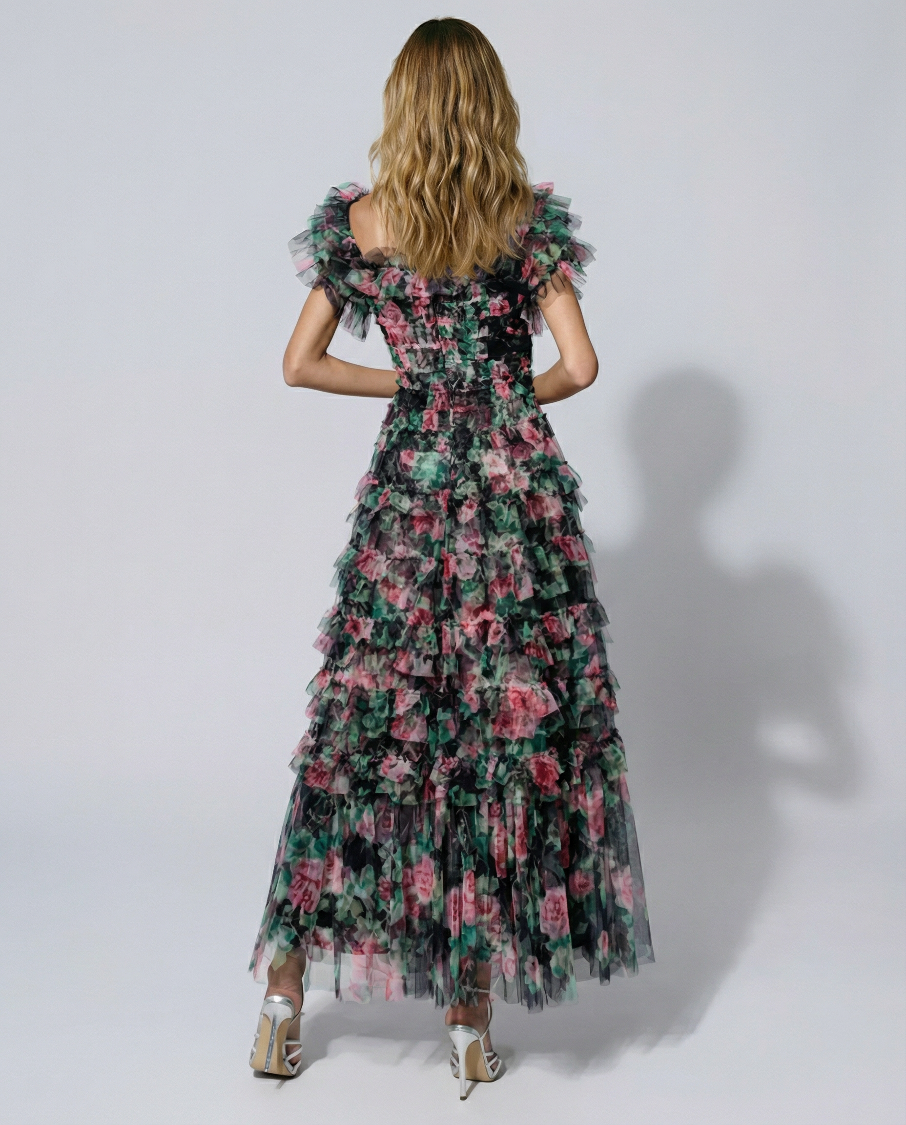 Anita | Maxi Dress with Floral Print and Ruffle Detail
