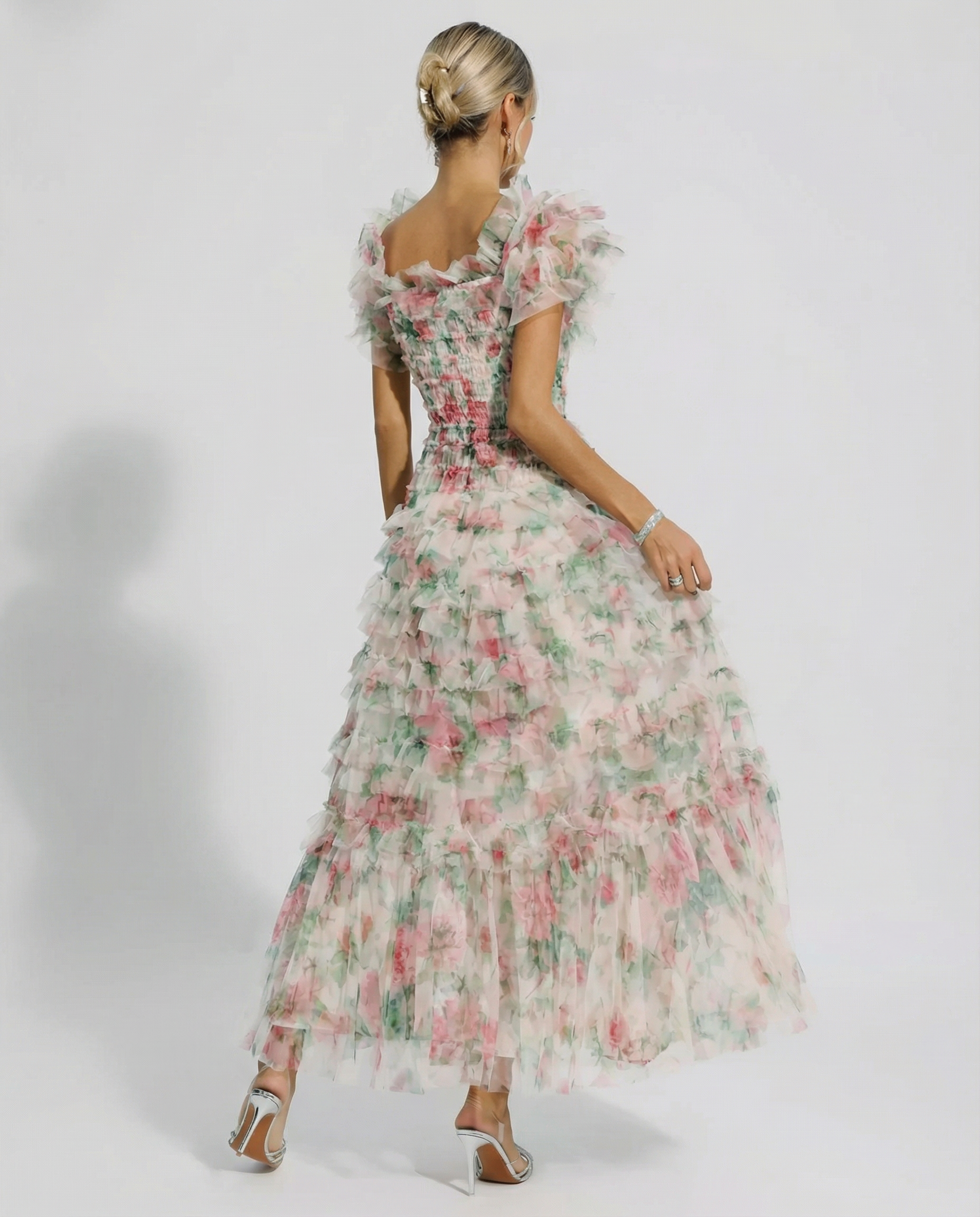 Anita | Maxi Dress with Floral Print and Ruffle Detail