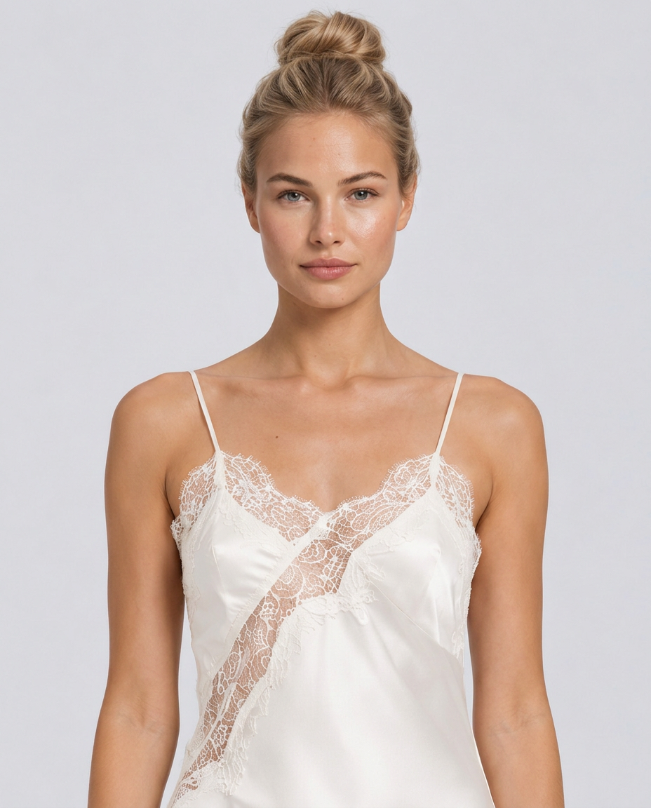 Amara | Floral Lace Panel Spaghetti Strap Mini Dress