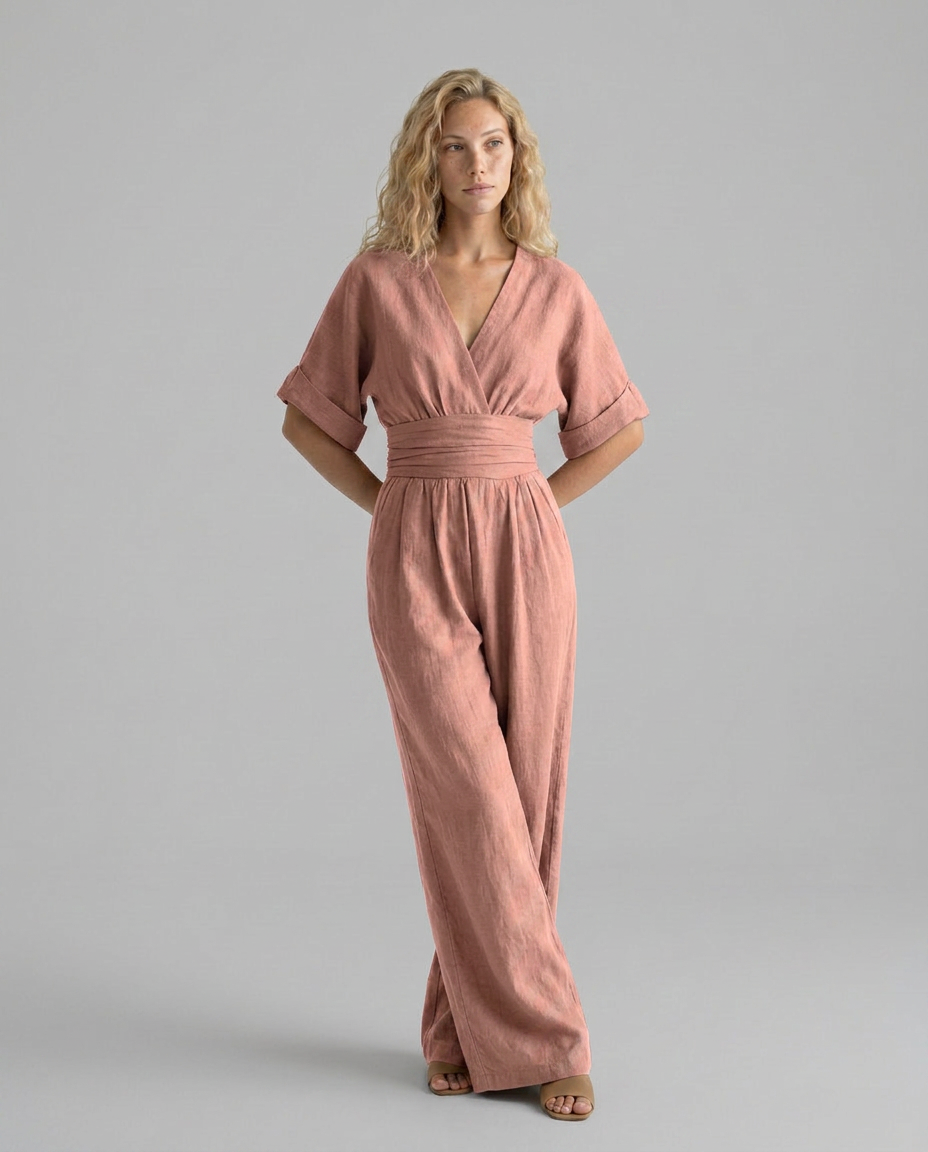 Una | Wide-Leg Linen-Blend Sleeveless Jumpsuit