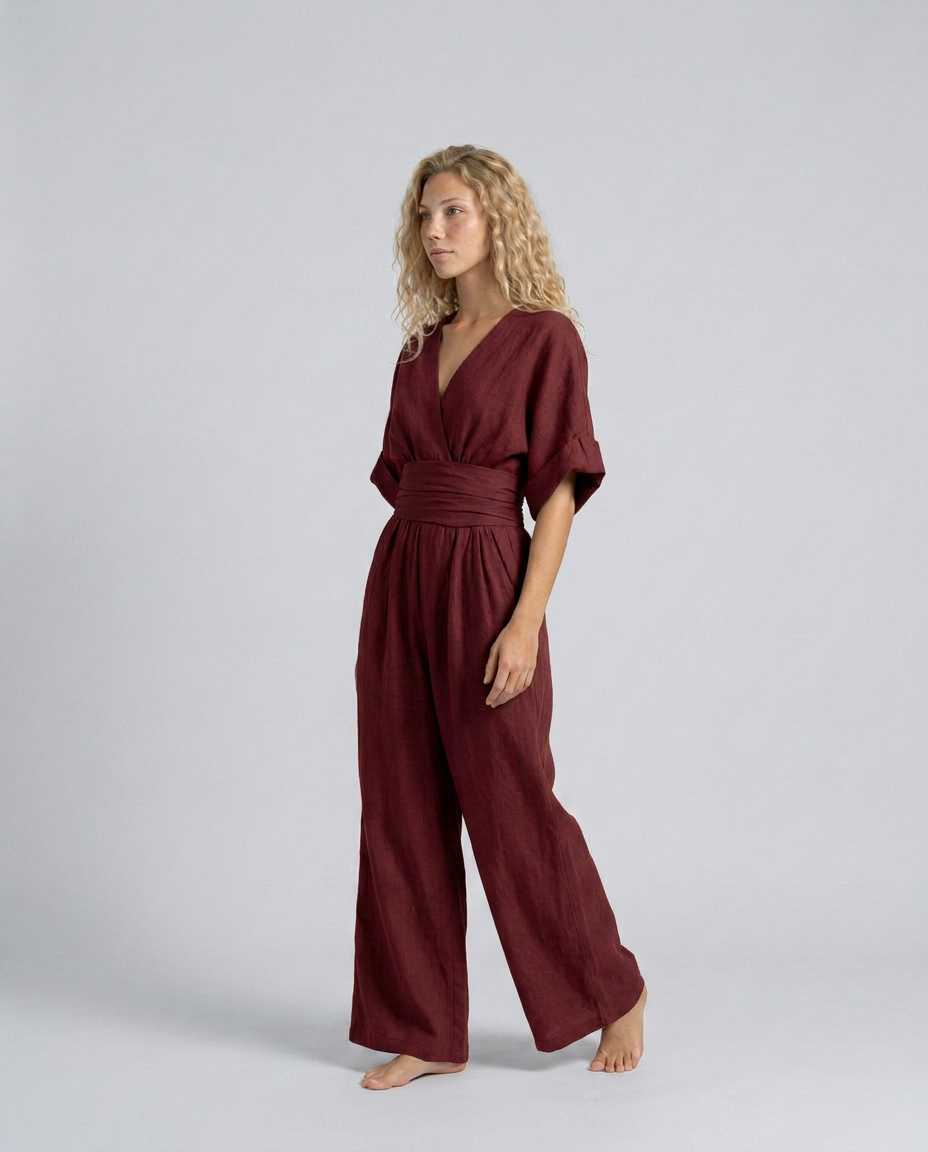 Una | Wide-Leg Linen-Blend Sleeveless Jumpsuit