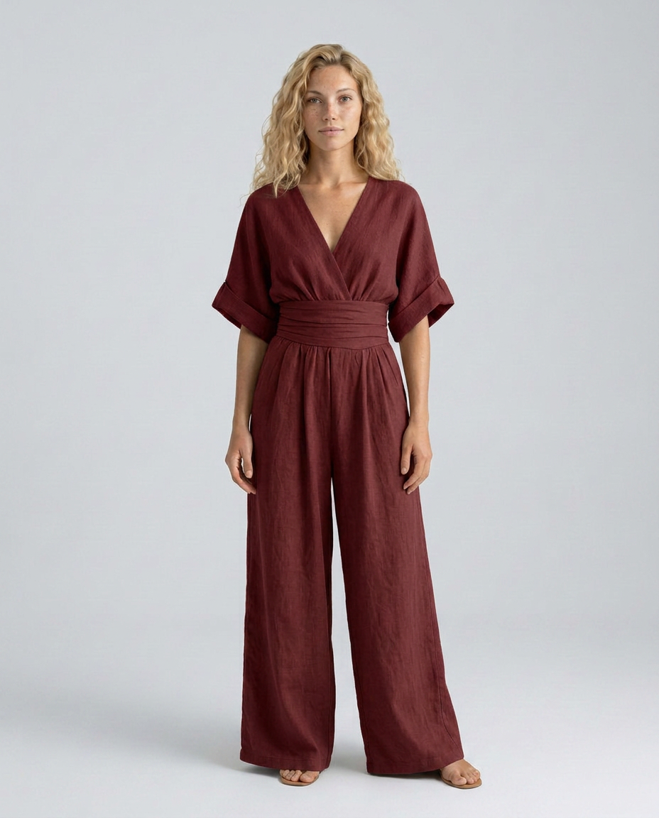 Una | Wide-Leg Linen-Blend Sleeveless Jumpsuit