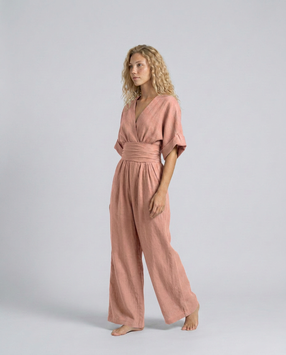 Una | Wide-Leg Linen-Blend Sleeveless Jumpsuit