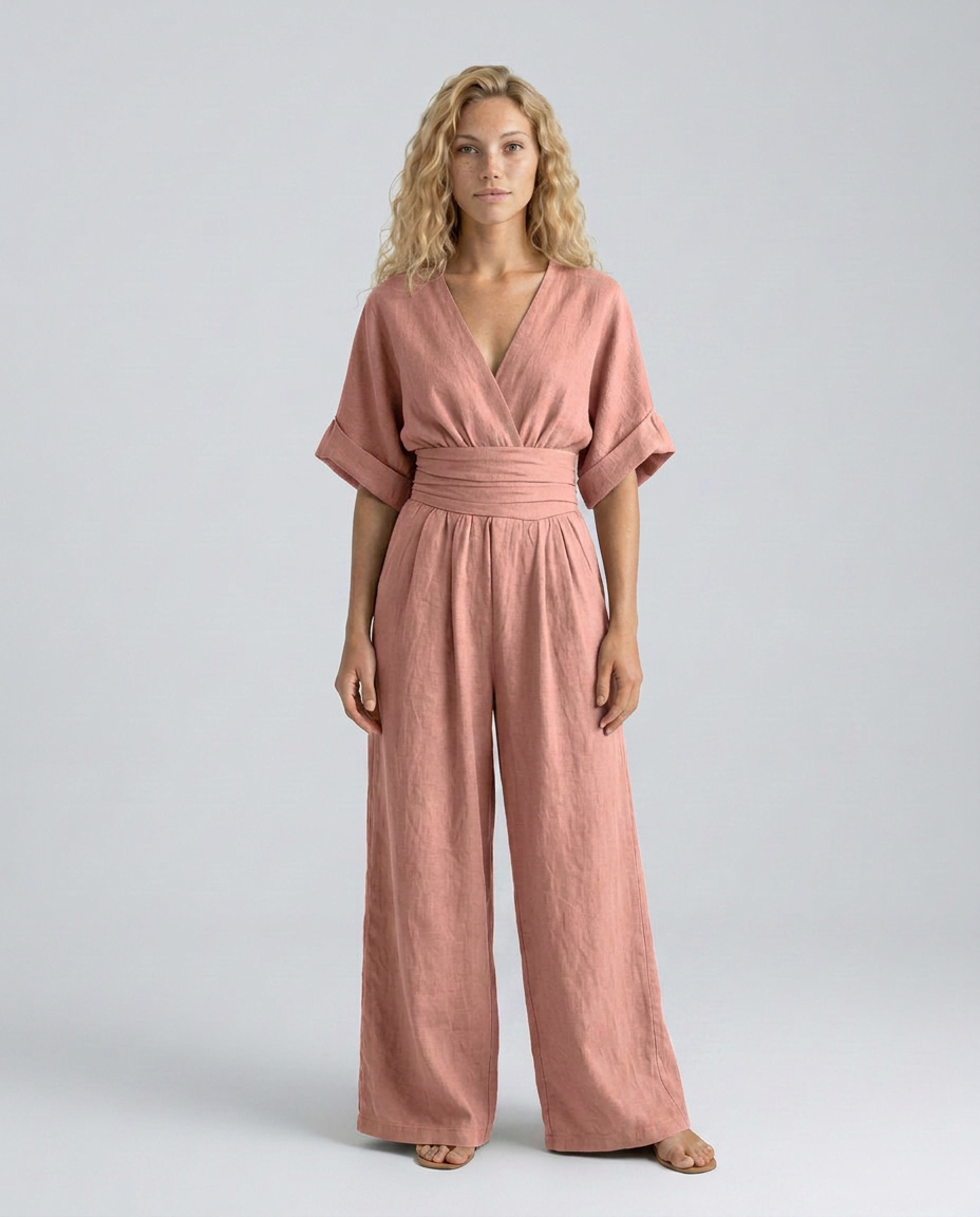 Una | Wide-Leg Linen-Blend Sleeveless Jumpsuit