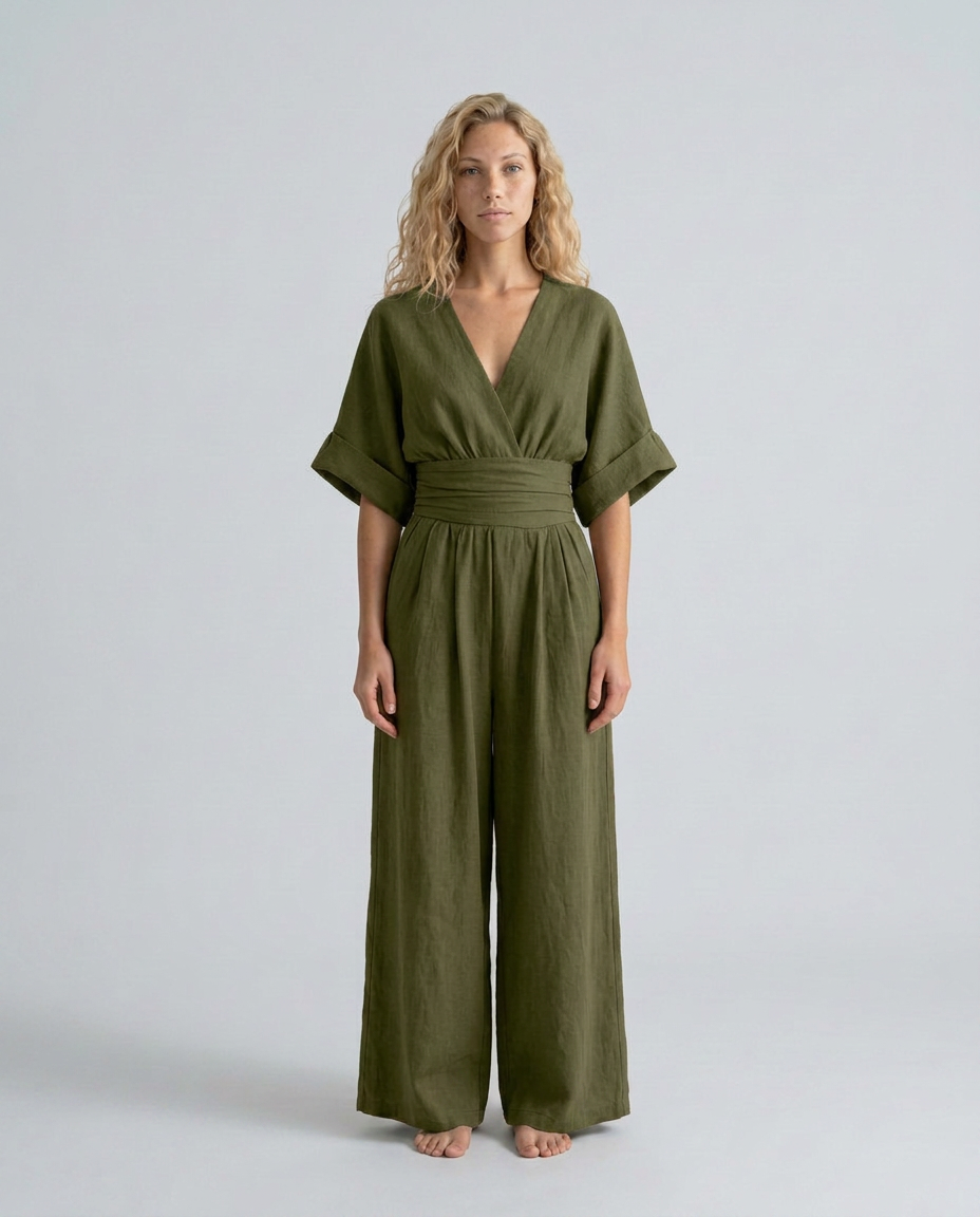 Una | Wide-Leg Linen-Blend Sleeveless Jumpsuit