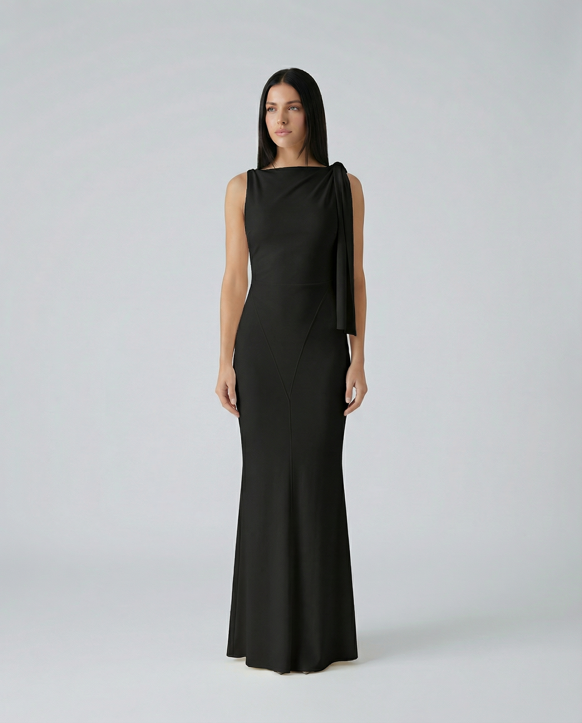 Ada | Maxi Dress with Draped Shoulder Detail