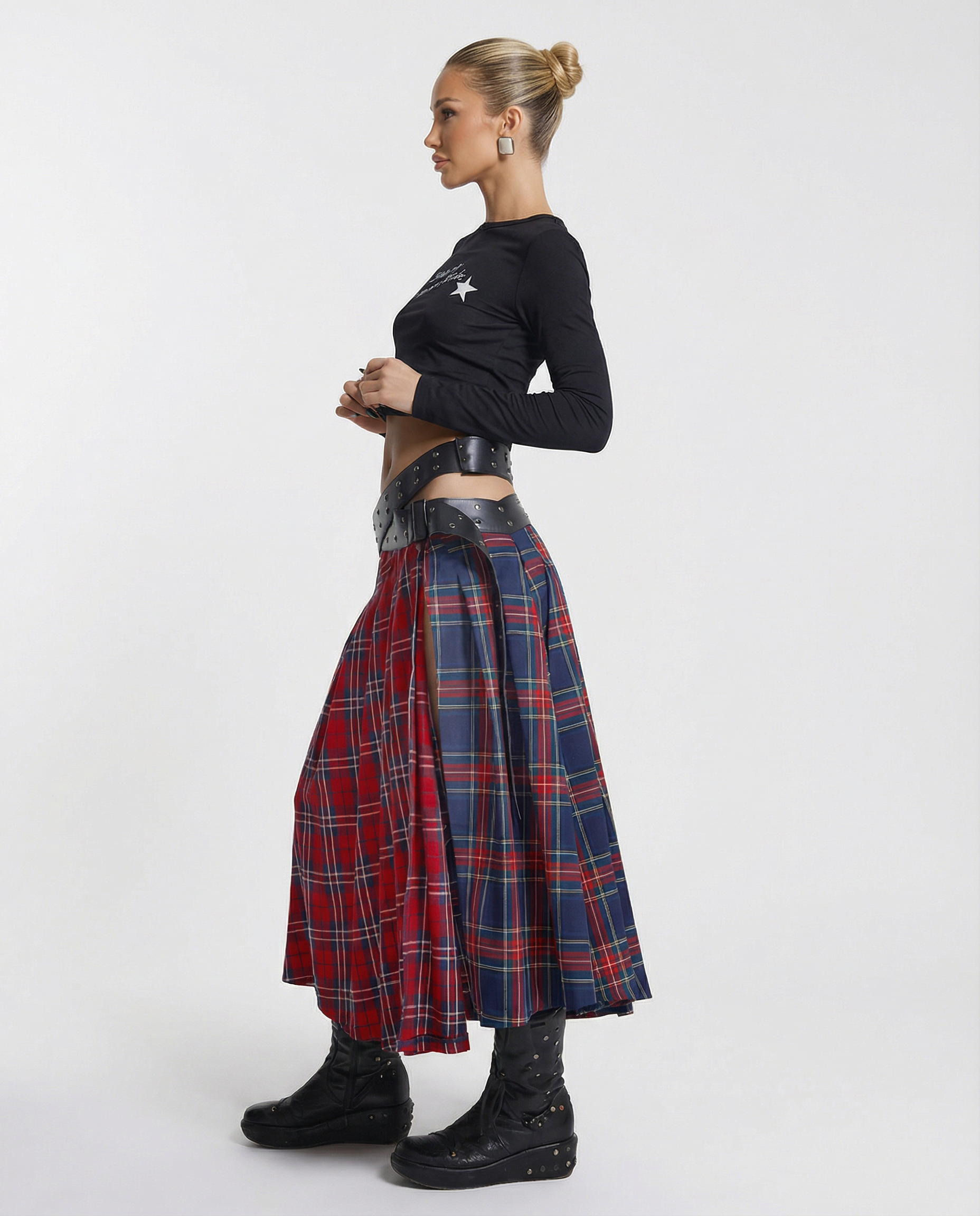 Kim | Maxi Kilt with Pleated Design