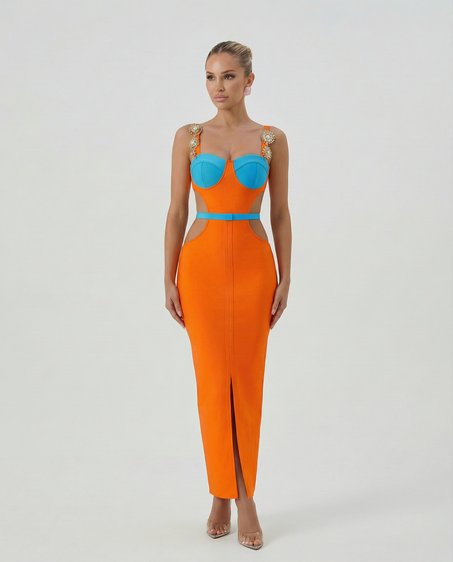 Wilma | Cut-Out Maxi Dress with Metal Trim