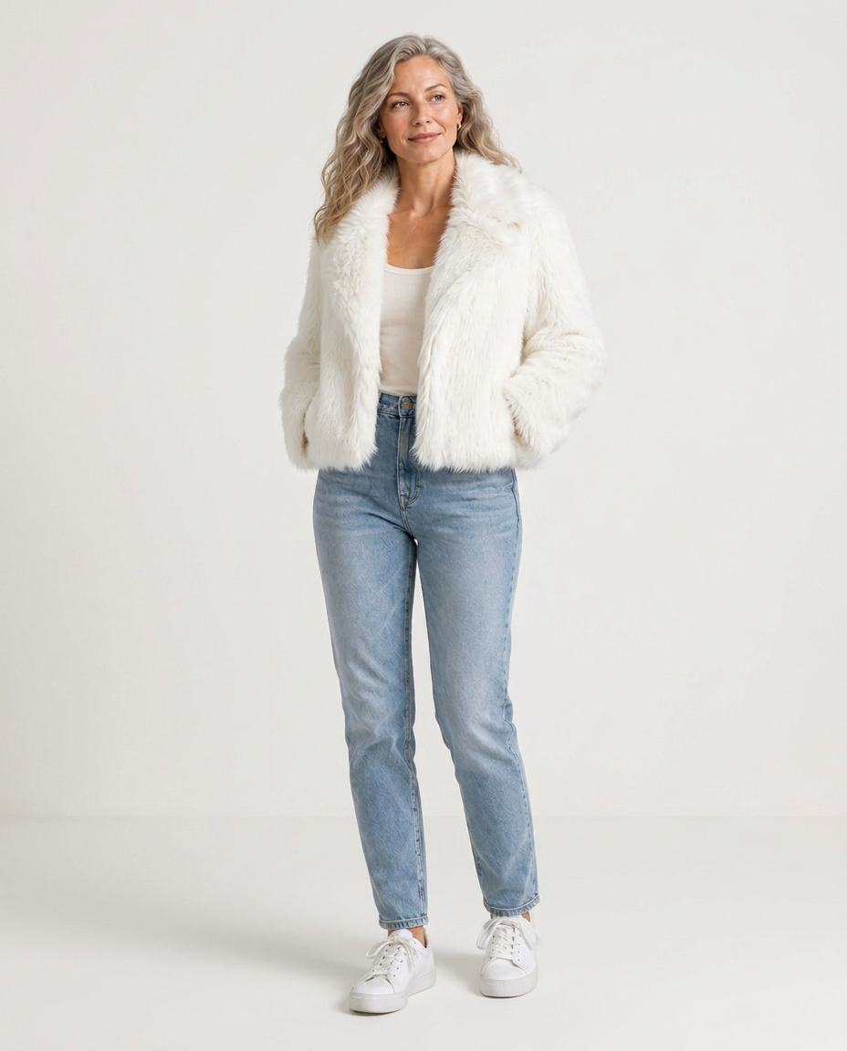 Noelia | Plush Stand Collar Faux Fur Coat