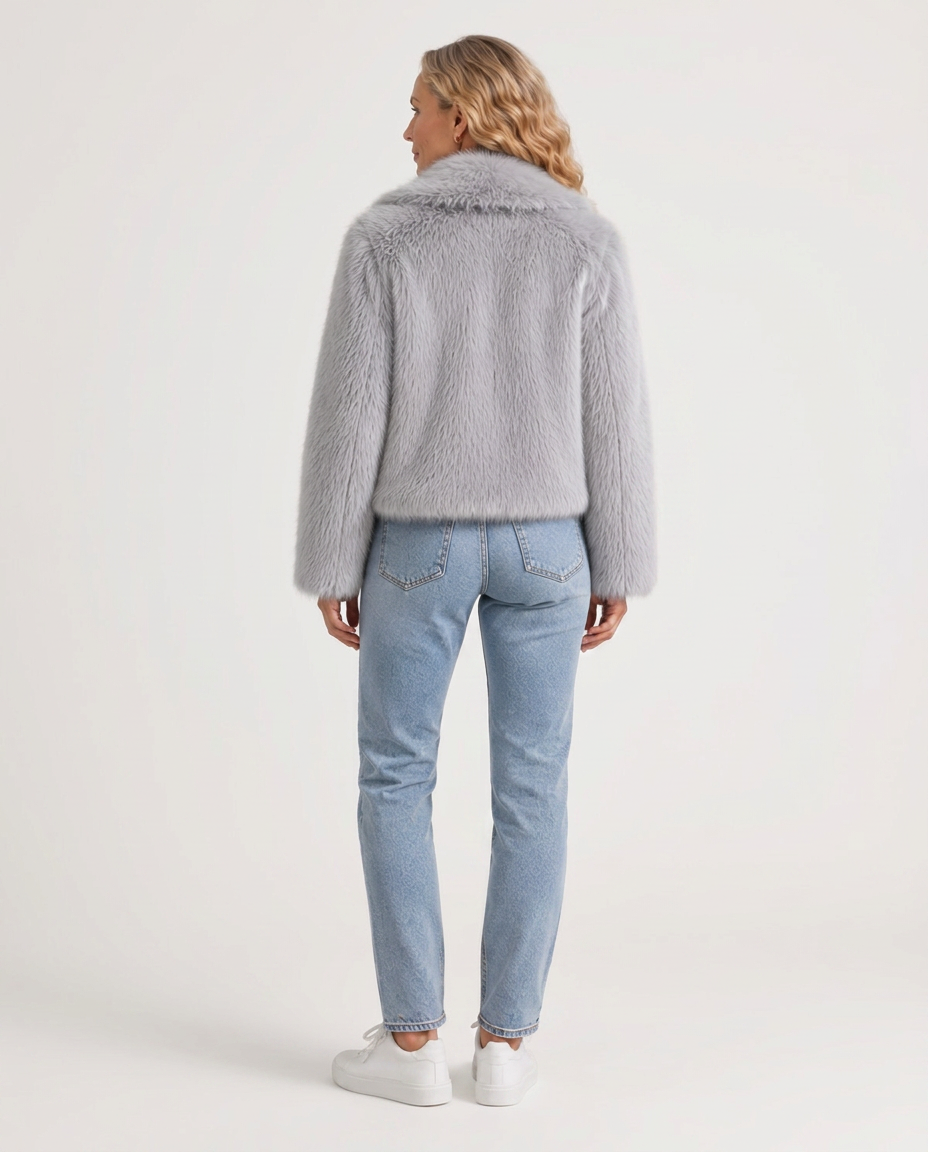 Noelia | Plush Stand Collar Faux Fur Coat