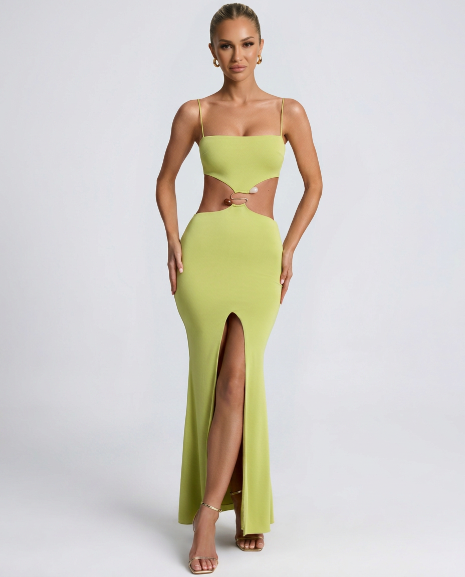 Lacy | Hardware Detail Cut-Out Maxi Dress