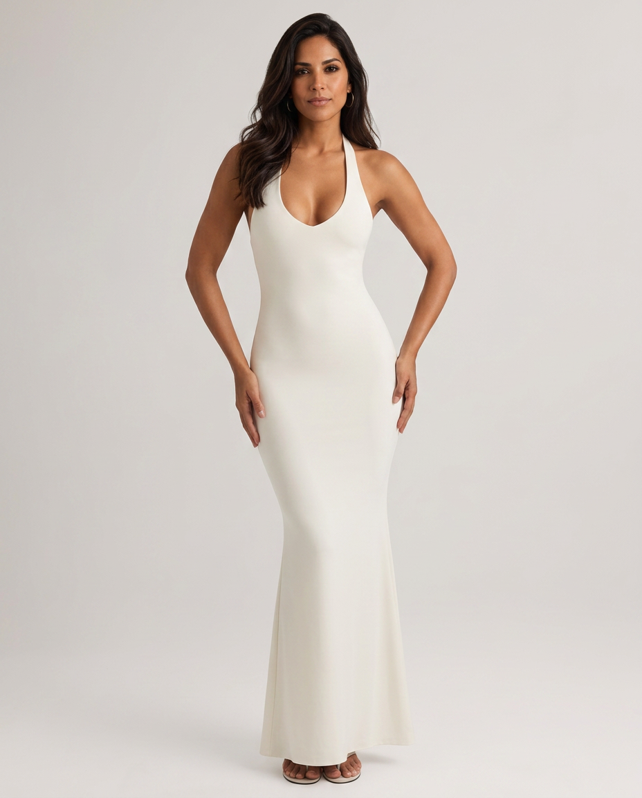 Erica | Halter Neck Open Back Maxi Dress