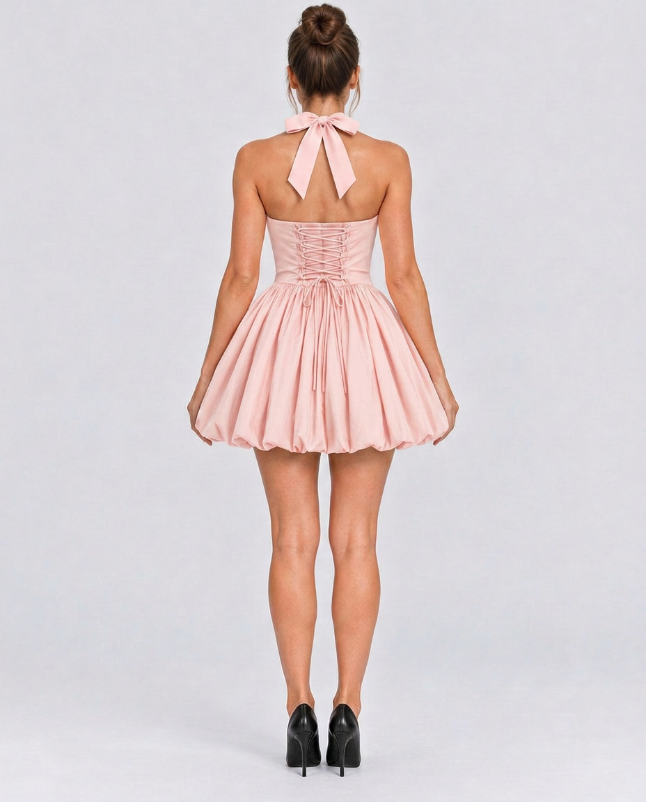 Niamh | Halterneck Bubble Corset Mini Dress