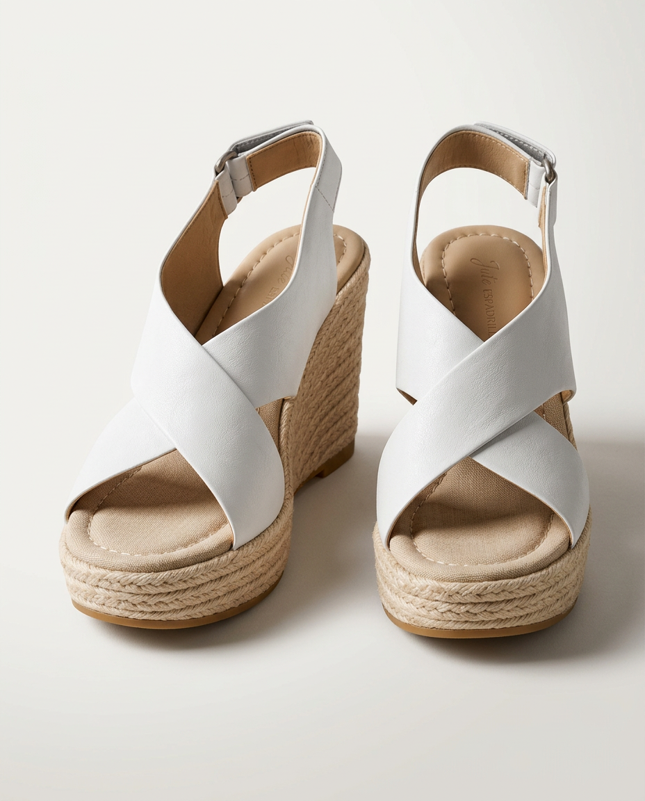 Noor | Crisscross Strap Cushioned Wedge Sandals