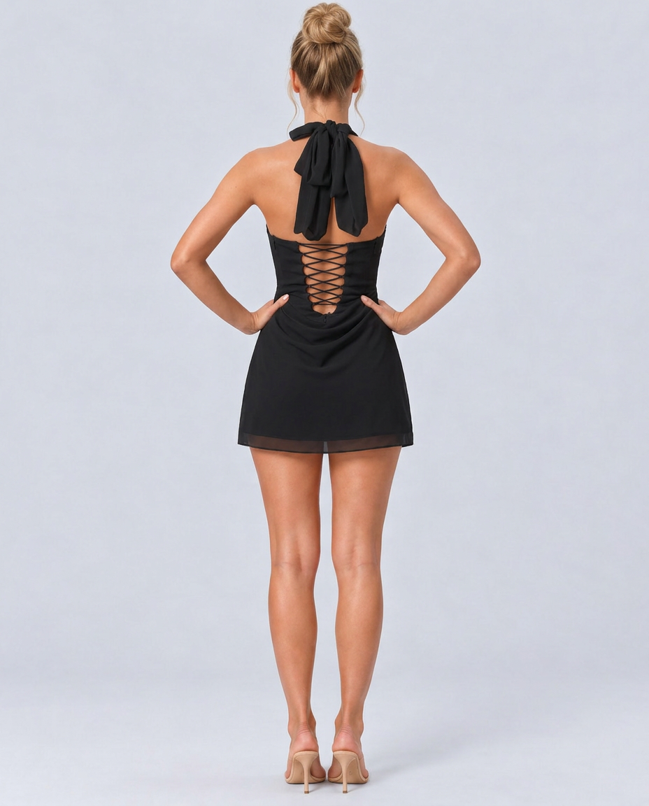 Frankie | Halter Square Neck Bodycon Mini Dress