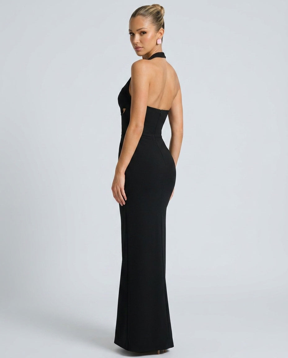 Clara | Halter Bodycon Cut-Out Maxi Dress