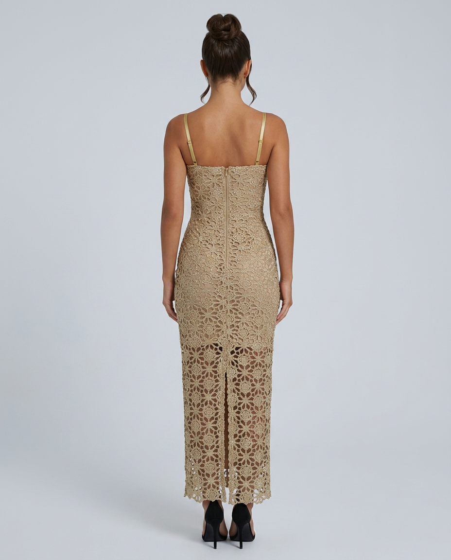 Hailey | Sleeveless Lace Slip Midi Dress