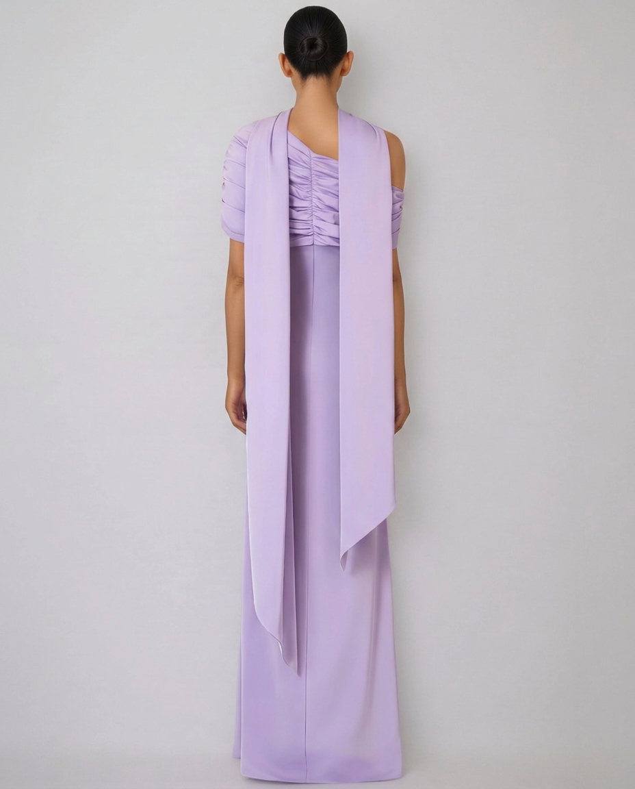 Edna | Draped One Shoulder Maxi Dress