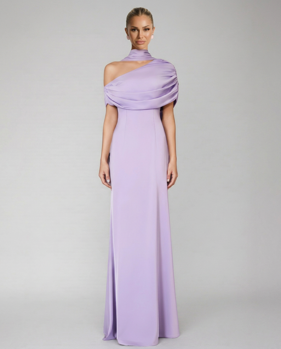 Edna | Draped One Shoulder Maxi Dress