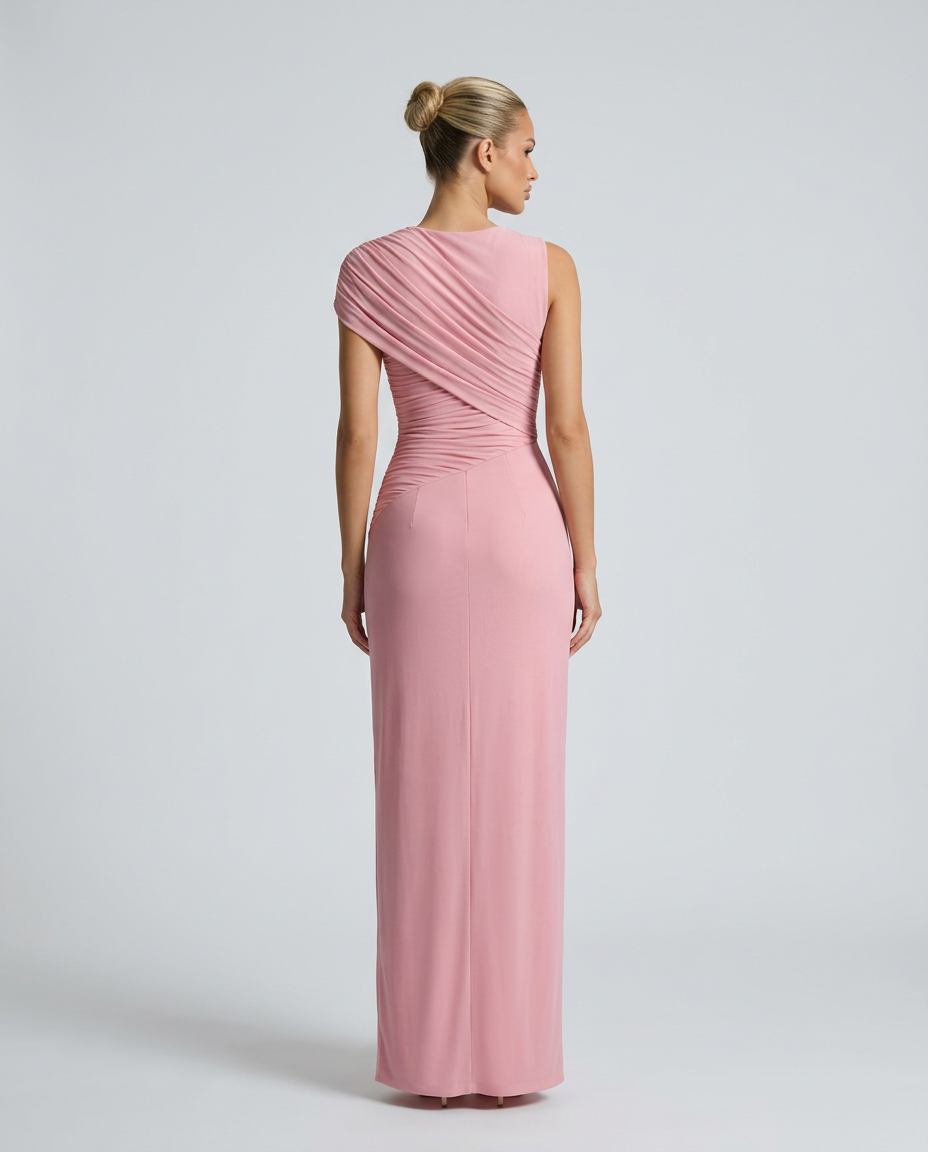 Jean | Asymmetric Draped One Shoulder Maxi Dress