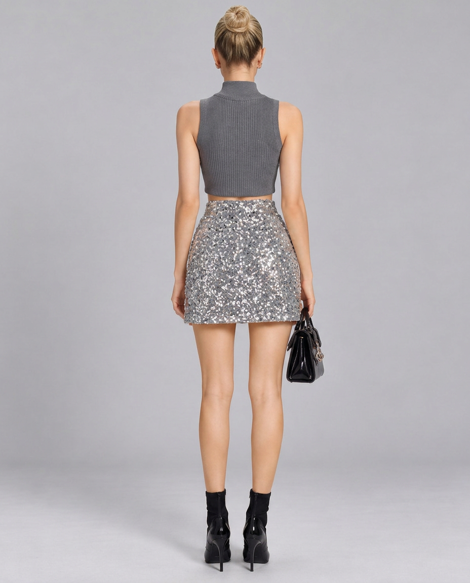 Agnes | Sparkling Sequin Bodycon Mini Skirt