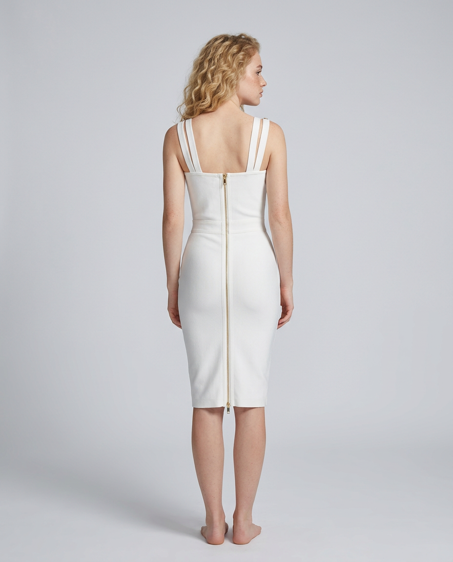 Margret | Diamante Strap Bandage Midi Dress