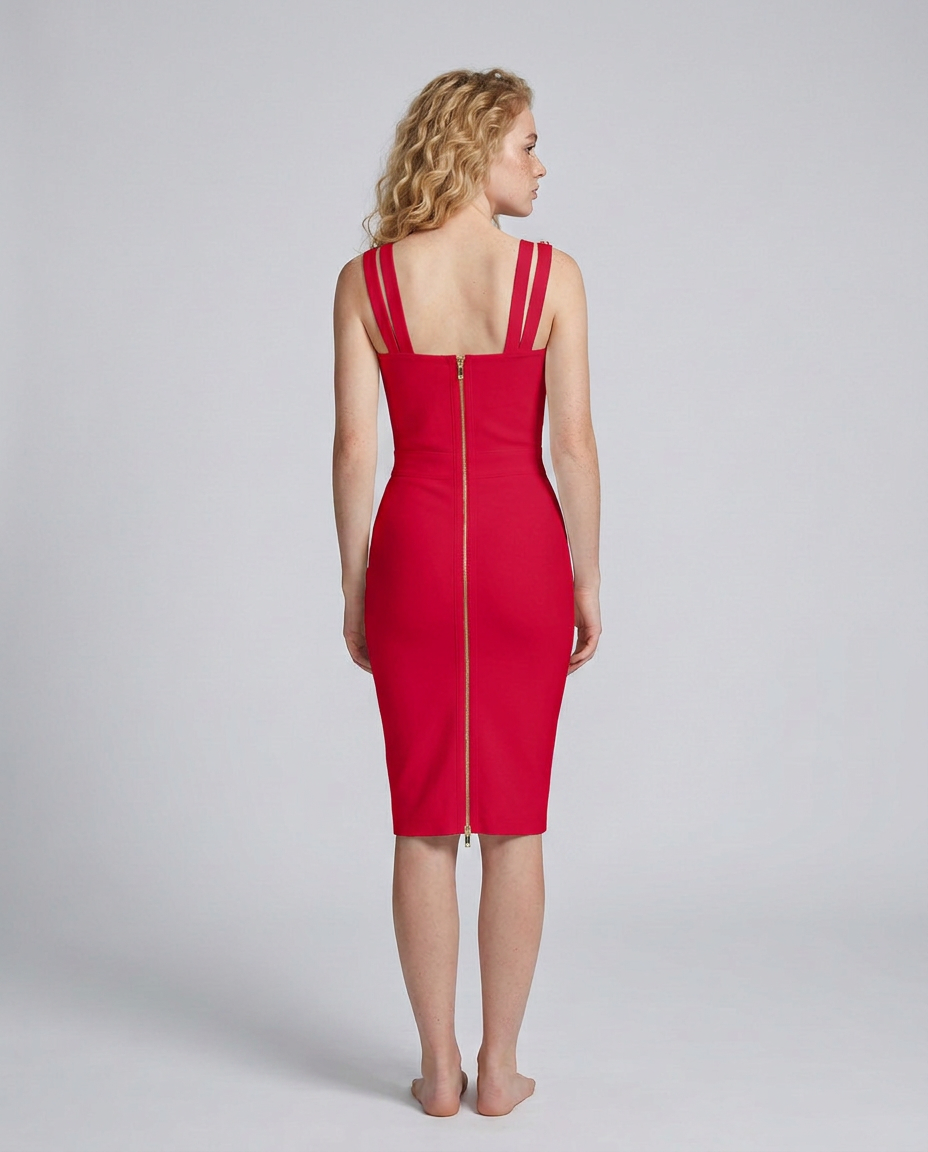 Margret | Diamante Strap Bandage Midi Dress