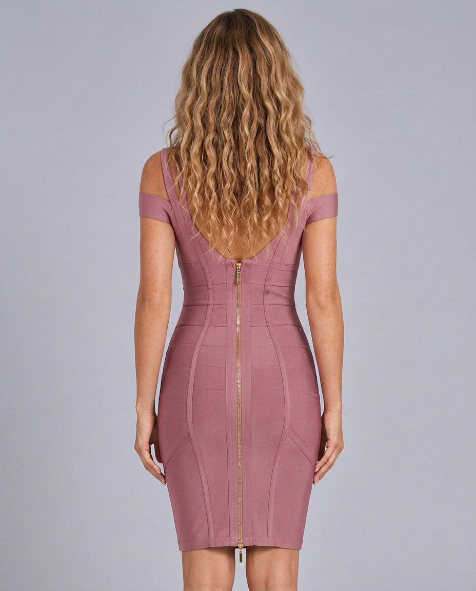 Vera | Plunge V-Neck Bandage Mini Dress with Off-Shoulder Straps