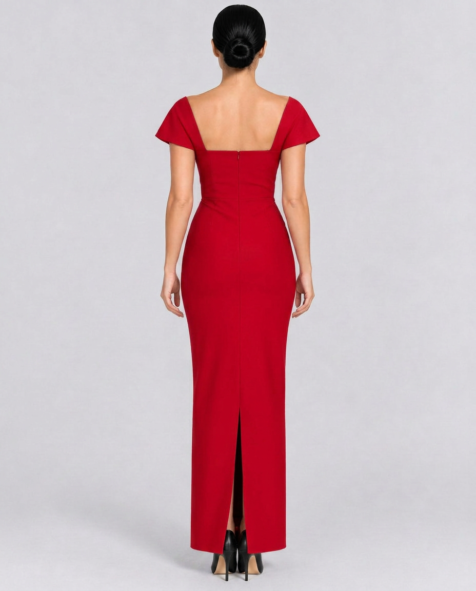 Melinda | Floor-Length Bandage Dress with Diamante Detail